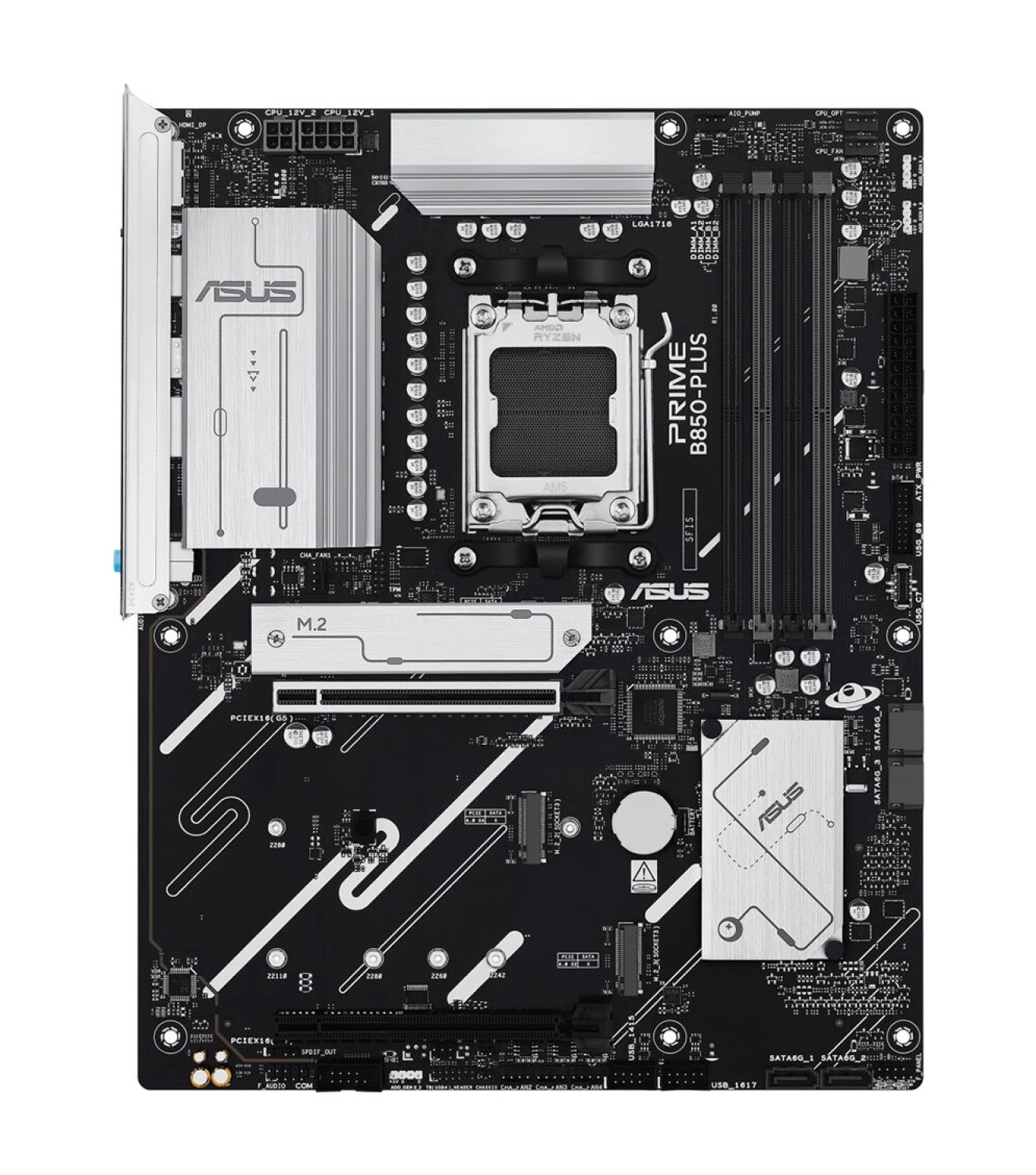Asus Prime B850-Plus-Csm Amd B850 Am5 Ddr5 8000 Dp Hdmi 3X M2 Usb3.2 Aura Rgb 2.5Gbit Lan Atx 256Gb’a Kadar Ram Desteği, 1Xgen5 M.2 - Görsel 2