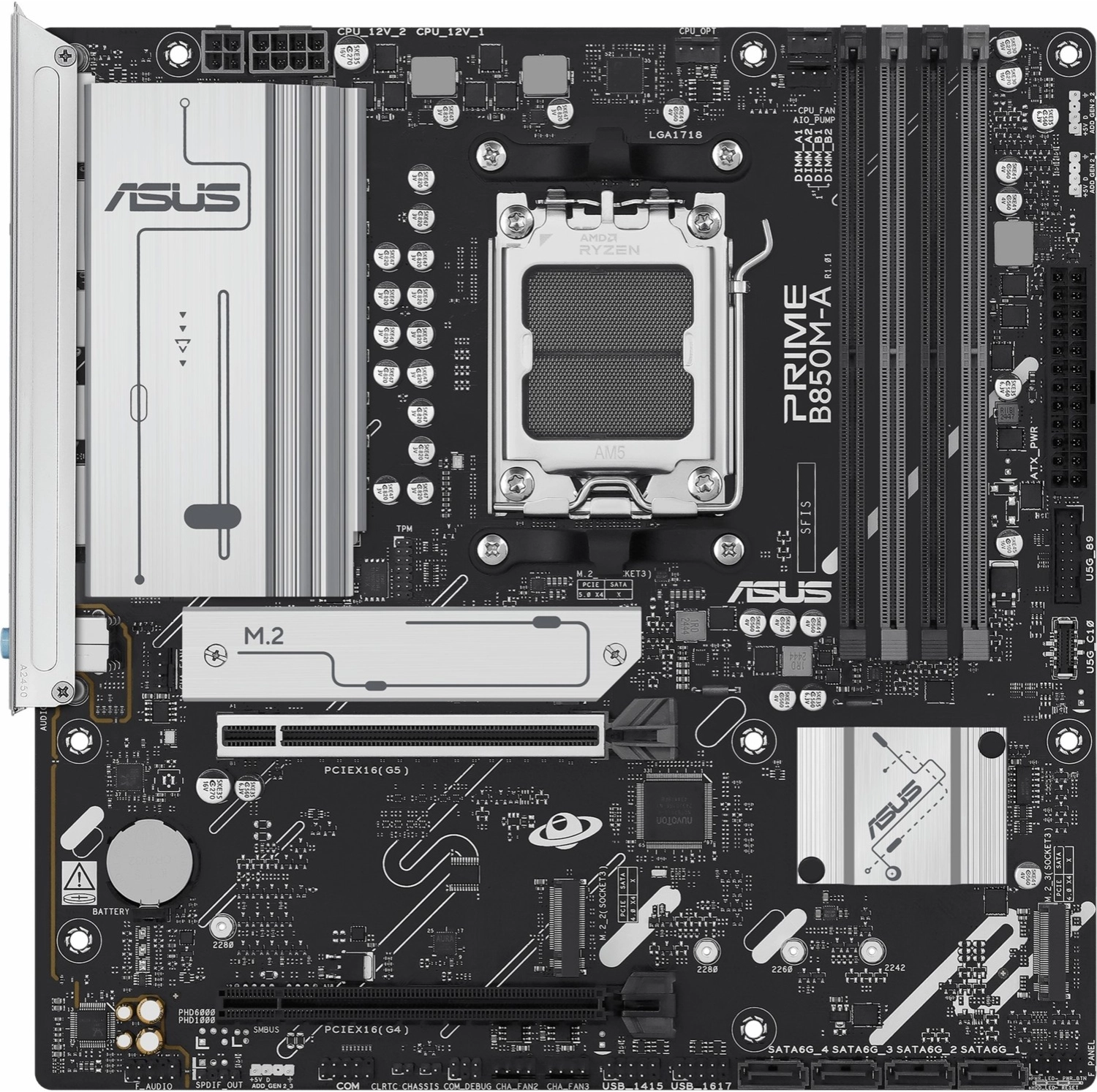Asus Prime B850M-A-Csm Ddr5 (8000Mhz)Oc Am5 Matx Anakart - Görsel 2