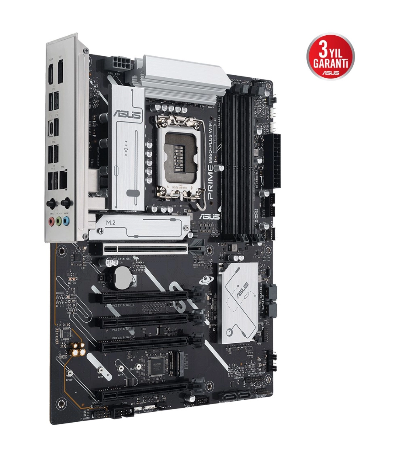 Asus Prime B860-Plus Wıfı Lga1851 Ddr5 8200 Dp Hdmi 2X M2 Usb3.2 Gen 2X2 Wifi 6E + Bt Aura Rgb 2.5Gbit Lan Atx Anakart - Görsel 2