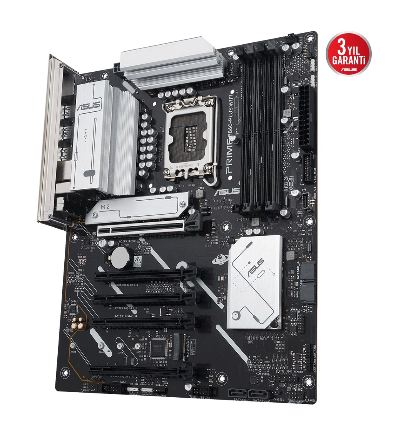 Asus Prime B860-Plus Wıfı Lga1851 Ddr5 8200 Dp Hdmi 2X M2 Usb3.2 Gen 2X2 Wifi 6E + Bt Aura Rgb 2.5Gbit Lan Atx Anakart - Görsel 3