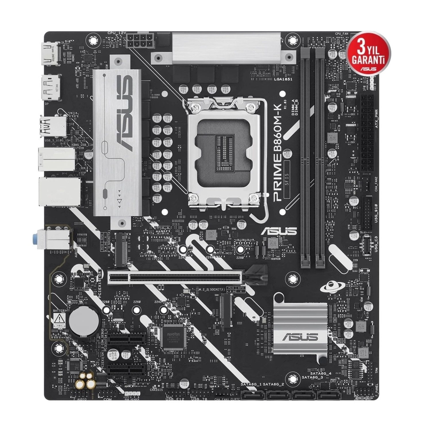 Asus Prime B860M-K Ddr5 8800Mhz (Oc) M.2 1851P Matx Anakart - Görsel 2