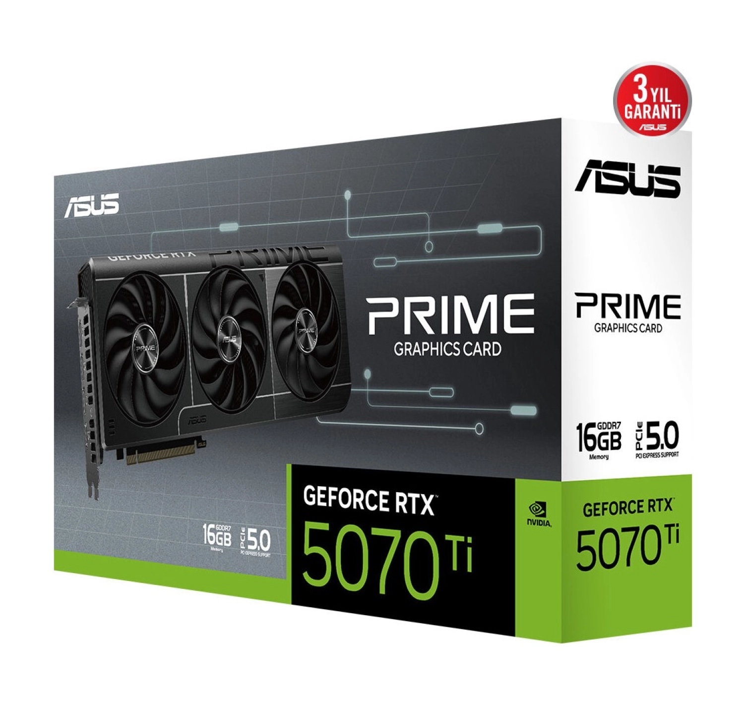 Asus Prime Geforce Rtx 5070 Ti Oc 16Gb Gddr7 256-Bit 2Xhdmi 3Xdp Ekran Kartı - Görsel 2