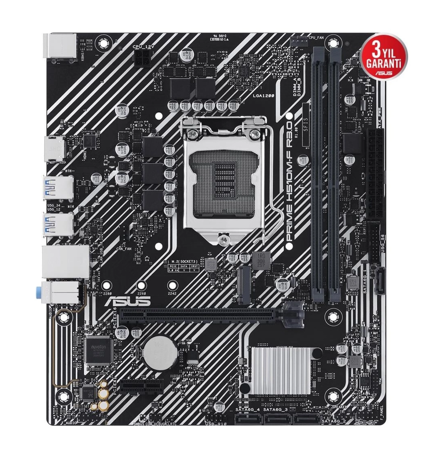 Asus Prime H510M-F R3.0-Csm Intel H470 Lga1200 Hdmi Vga Anakart - Görsel 2