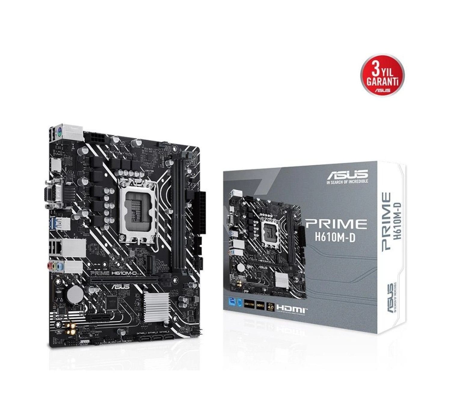 Asus Prime H610M-D Intel H610 Lga1700 Ddr5 Matx Anakart ürün görseli