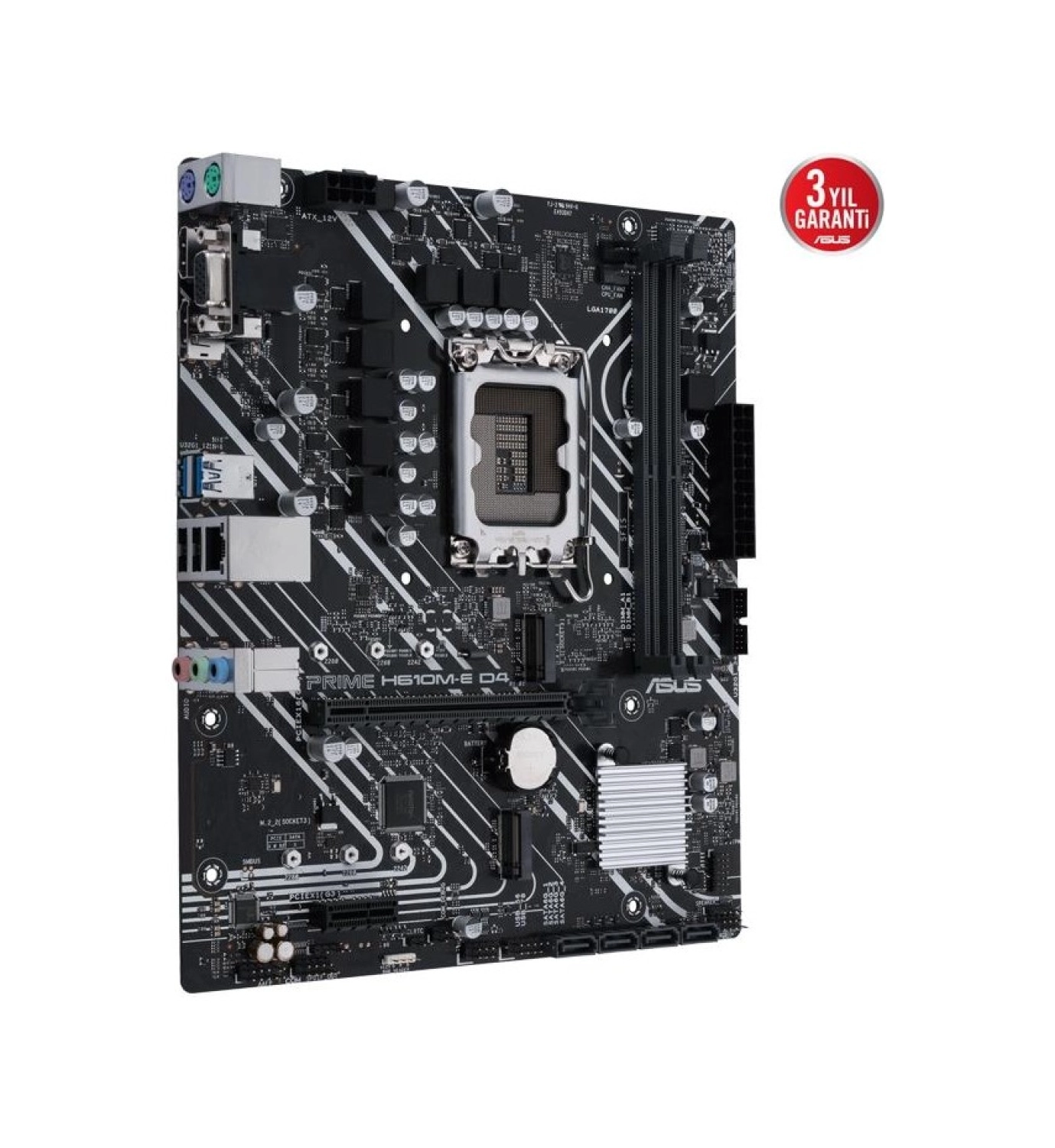 Asus Prime H610M-E D4-Csm Ddr4 3200Mhz Dp Hdmi M.2 Matx 1700P - Görsel 3