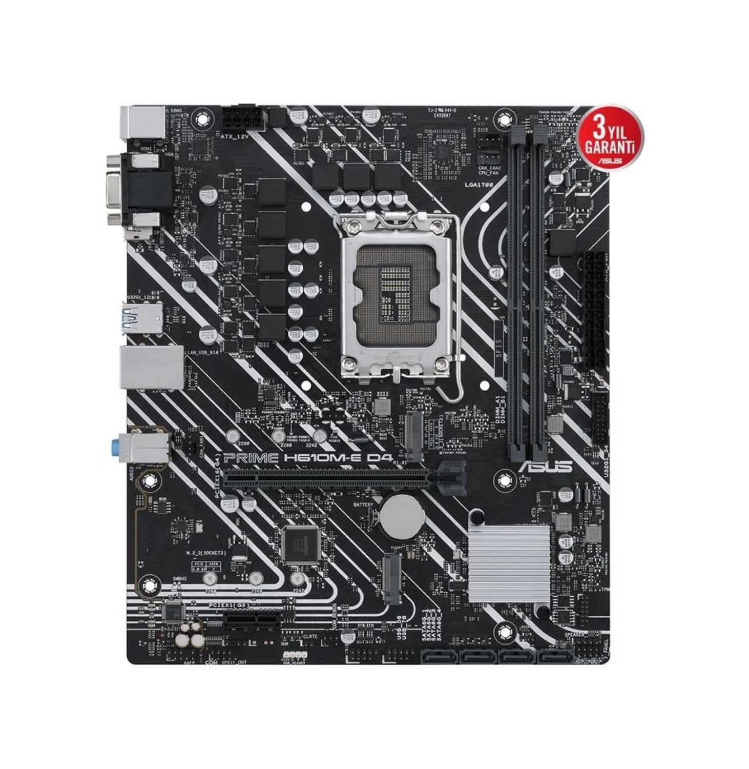 Asus Prime H610M-E D4-Csm Ddr4 3200Mhz Dp Hdmi M.2 Matx 1700P - Görsel 2