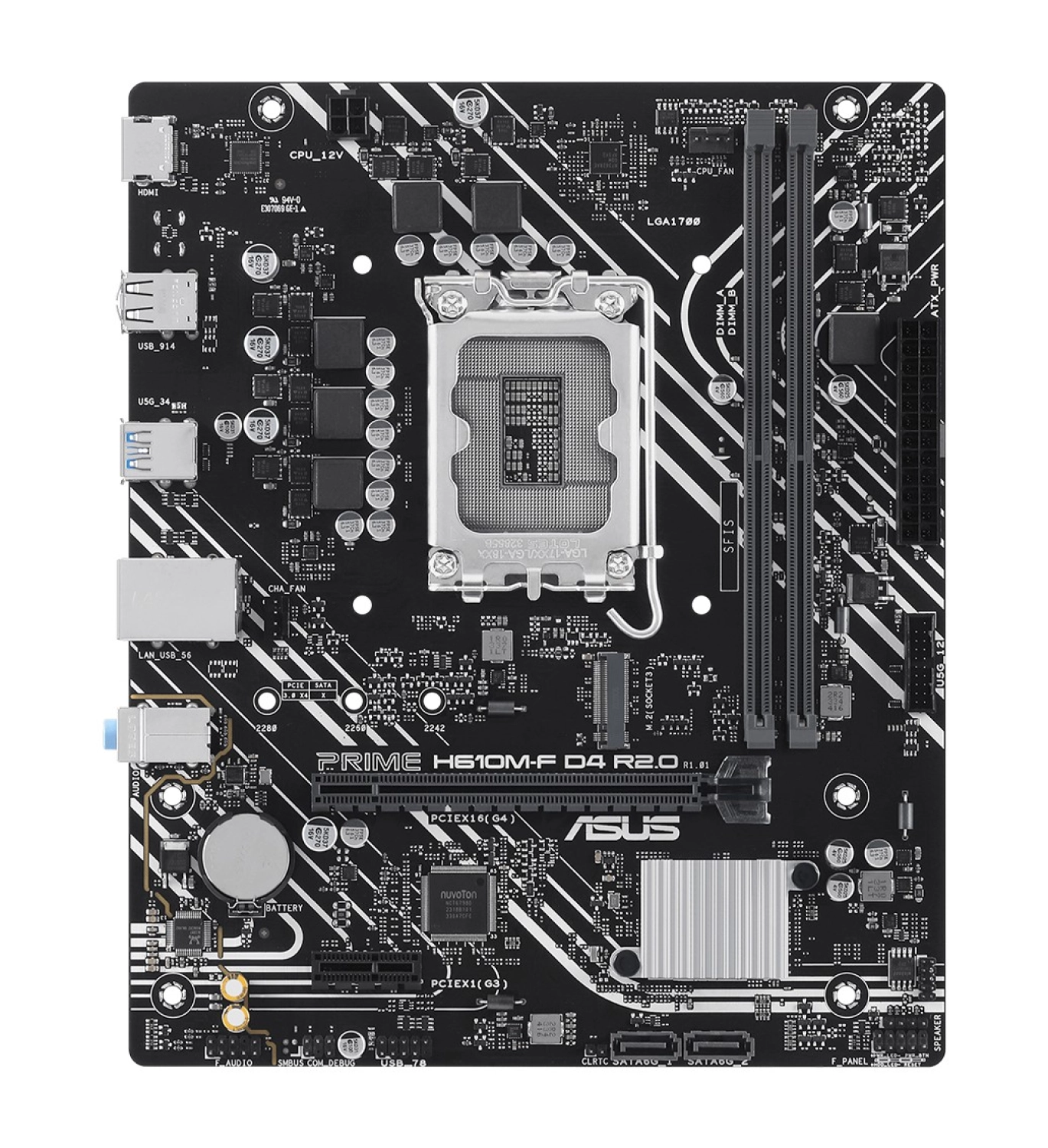 Asus Prime H610M-F D4 R2.0 Intel H610 Lga1700 Ddr4 Matx Anakart - Görsel 2