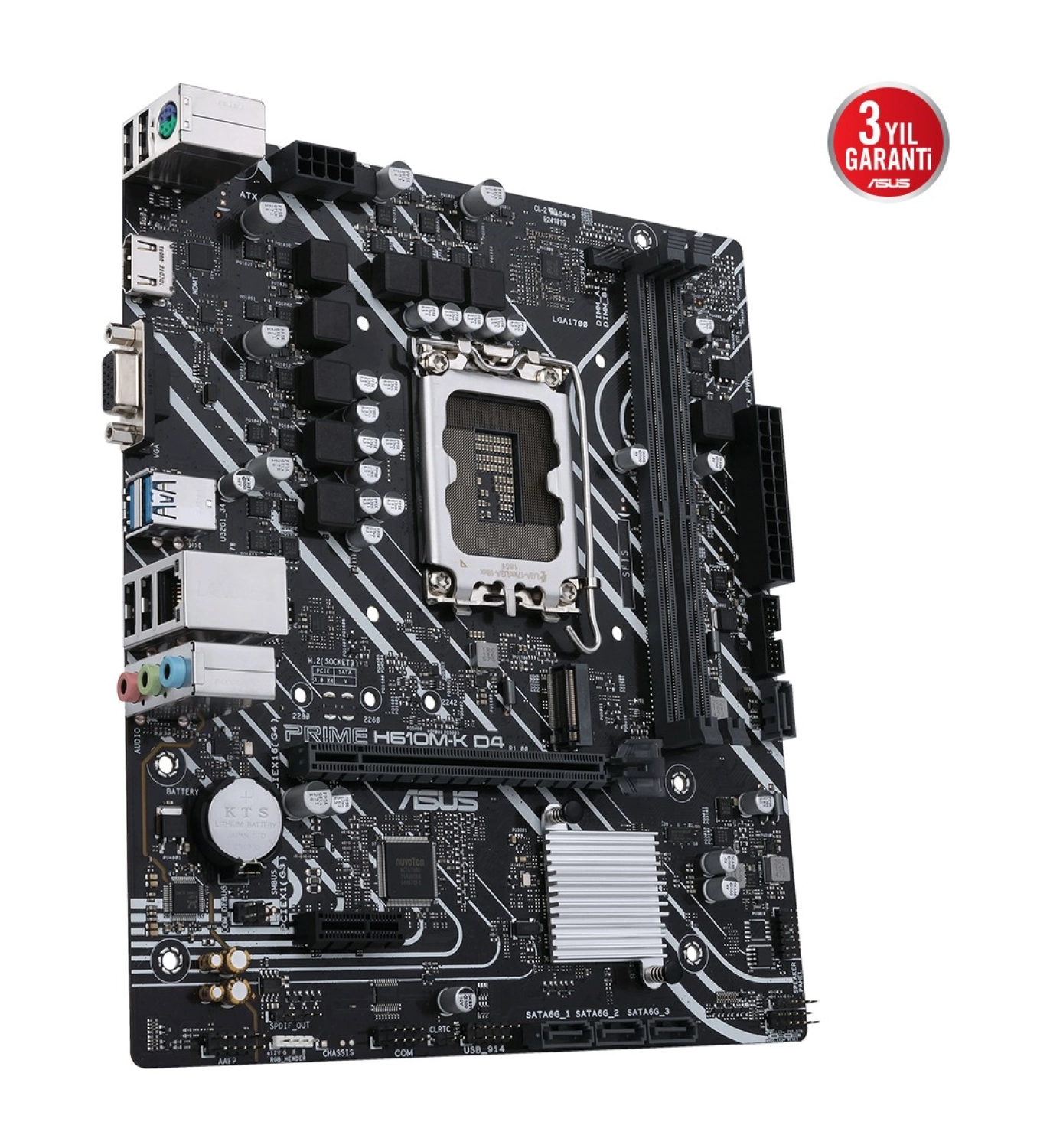 Asus Prime H610M-K D4 12.Nesil Intel H610 Soket 1700 Ddr4 3200Mhz Matx Anakart - Görsel 3