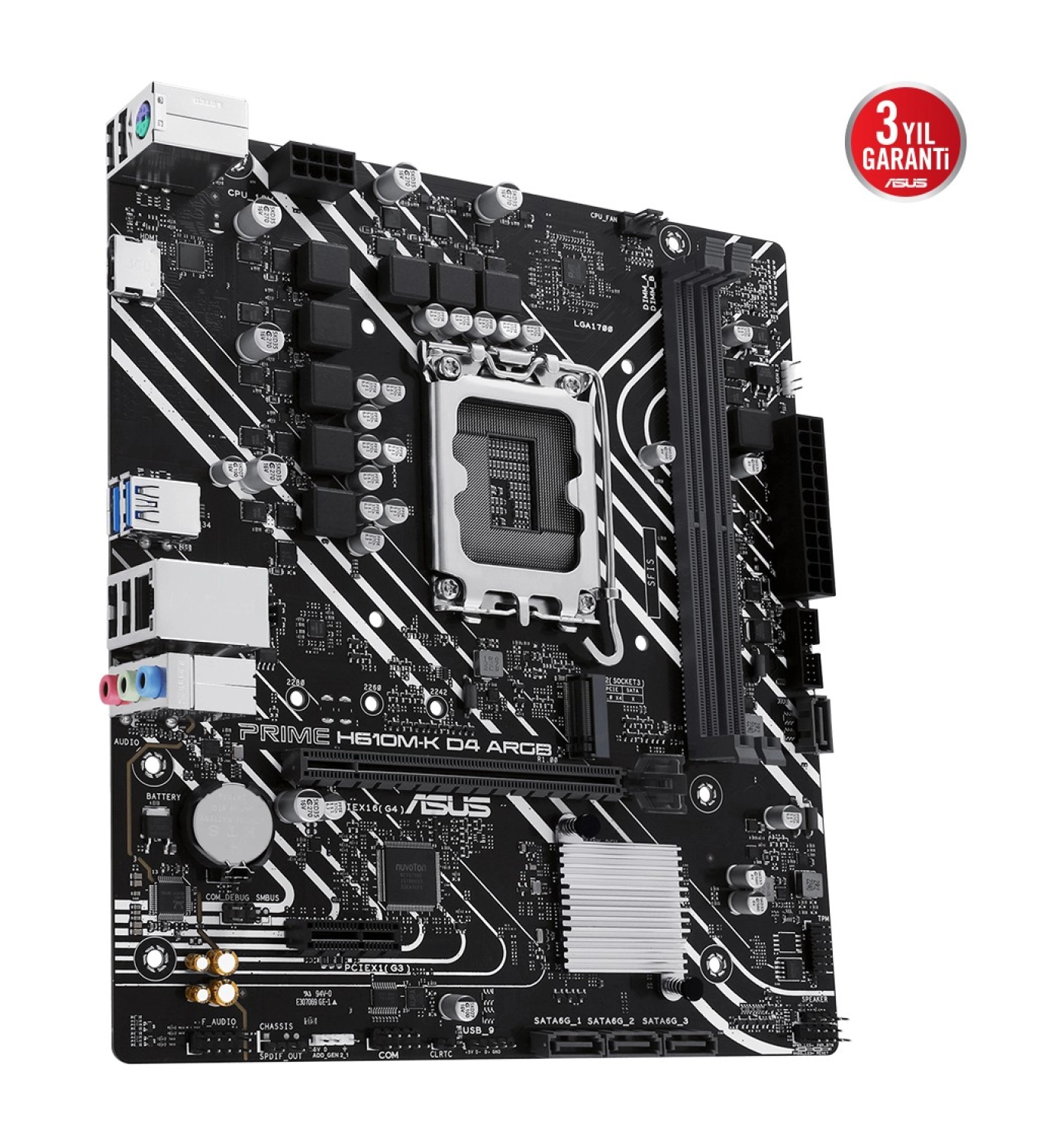 Asus Prıme H610M-K D4 Argb Intel H610 Lga1700 Ddr4 3200 Hdmi M2 Usb3.2 Aura Rgb Matx Asus 5X Protectıon Iıı - Görsel 5