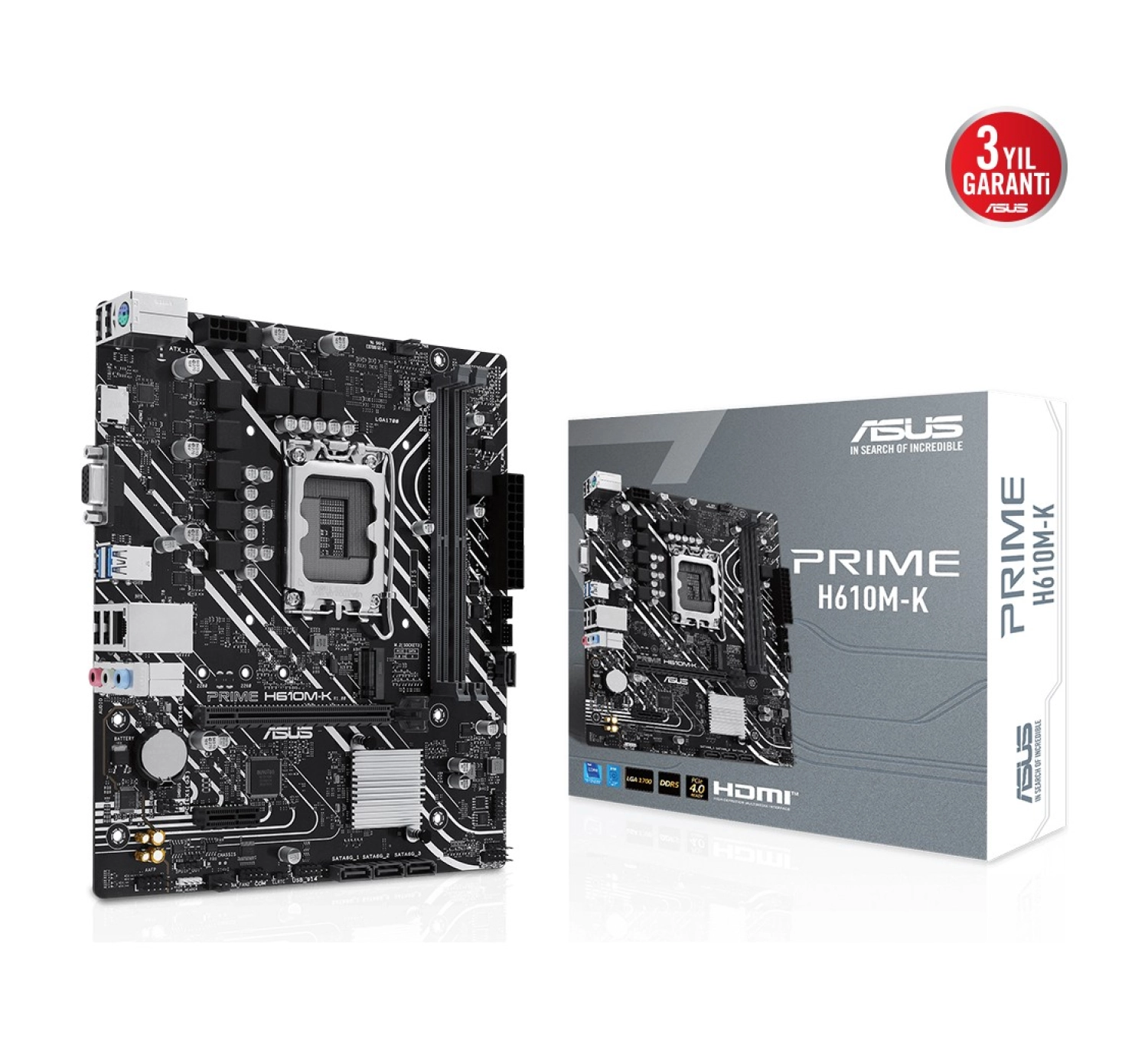 Asus Prime H610M-K Intel Soket Lga1700 Ddr5 5600Mhz Matx Gaming (Oyuncu) Anakart ürün görseli