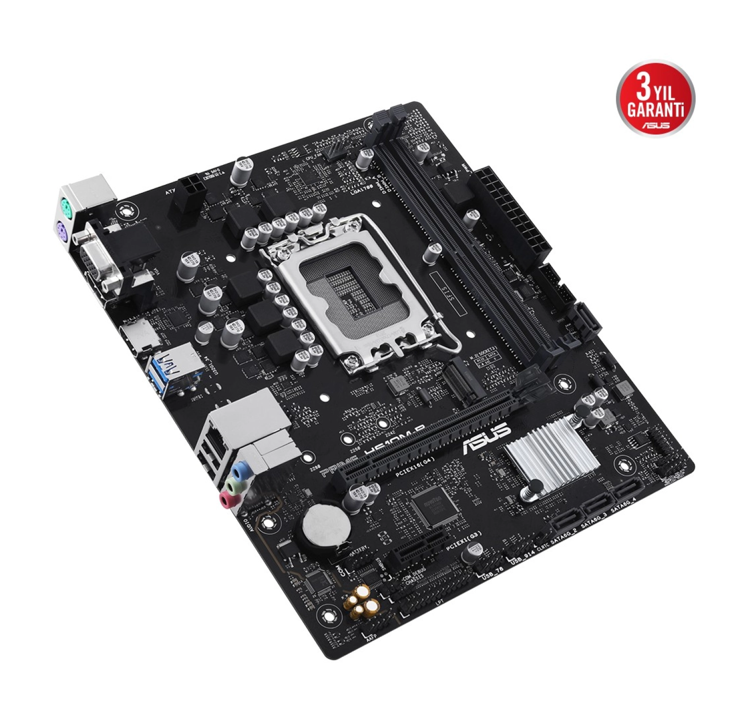 Asus Prime H610M-R-Si Intel H610 Lga1700 Ddr5 Matx Anakart - Görsel 3