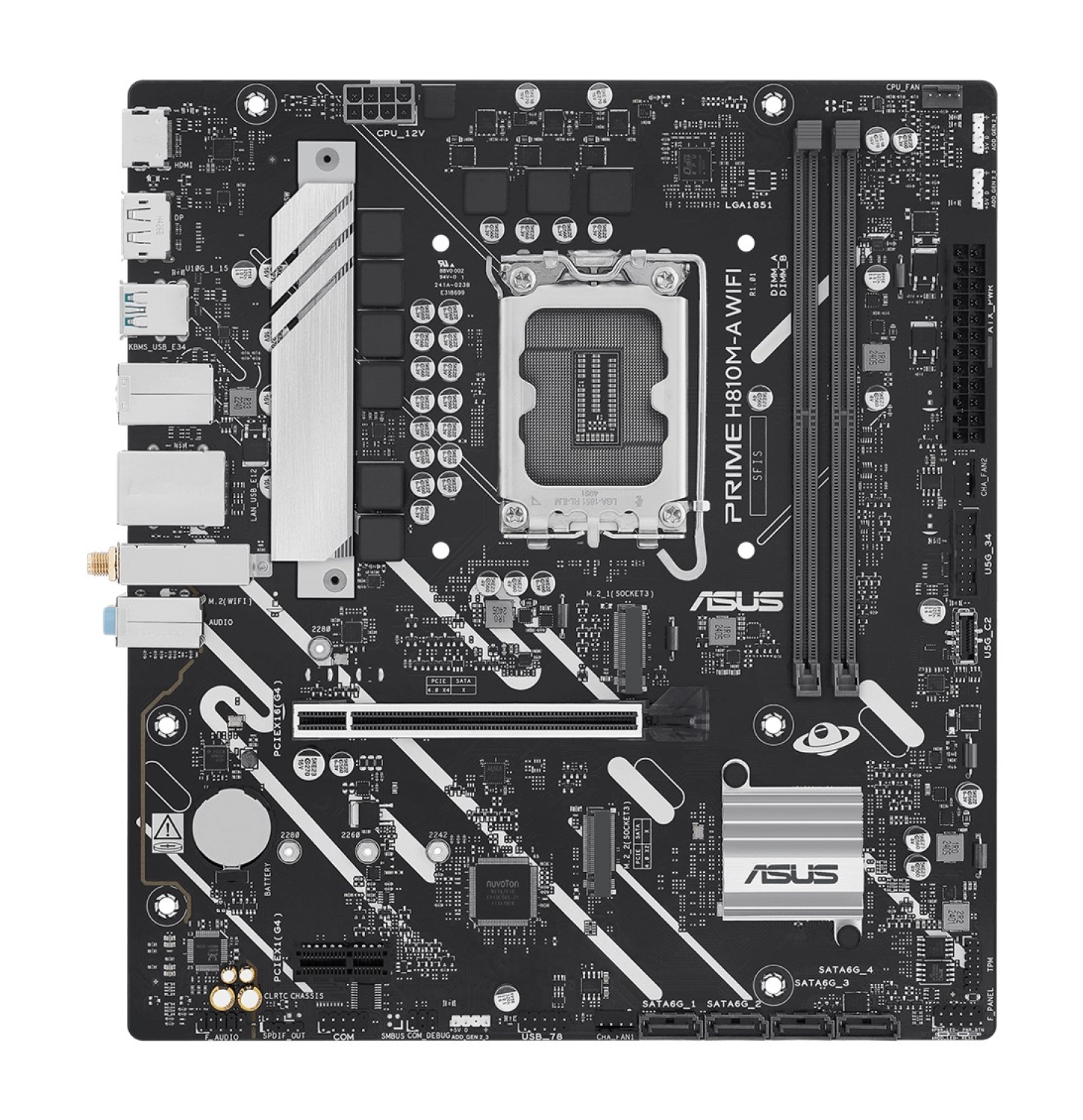 Asus Prime H810M-A Wıfı Intel H810 Lga1851 Ddr5 6400 Dp Hdmi Çift M2 Usb3.2 Ax Wifi + Bt Aura Rgb Matx 6+1+1+1 Güç Aşamaları, Asus 5X Protectıon Iıı, Ready For Advanced Aı Pc - Görsel 2