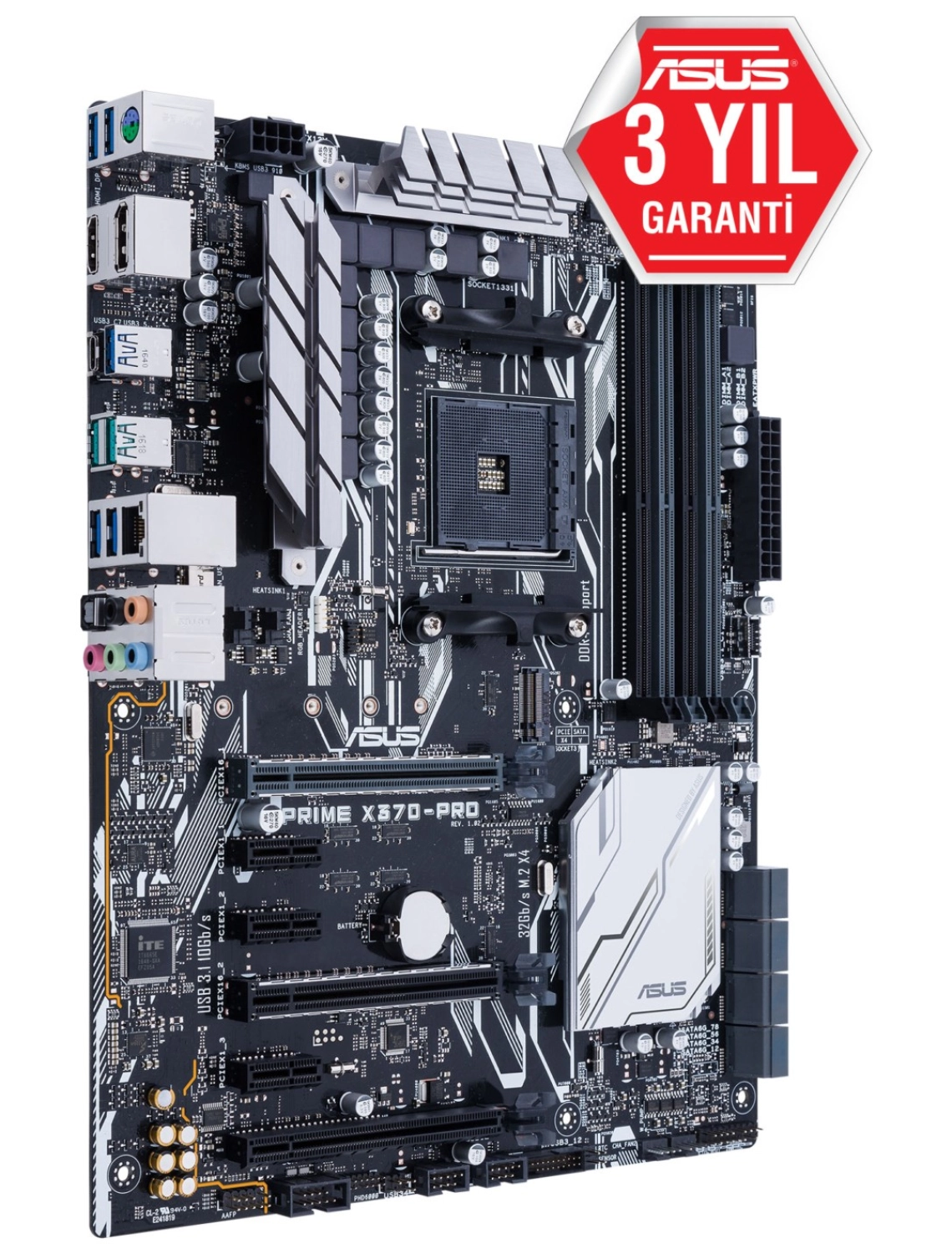 Asus Prime X370-Pro Amd X370 3200+Mhz Ddr4 Soket Am4 Atx Anakart - Görsel 3