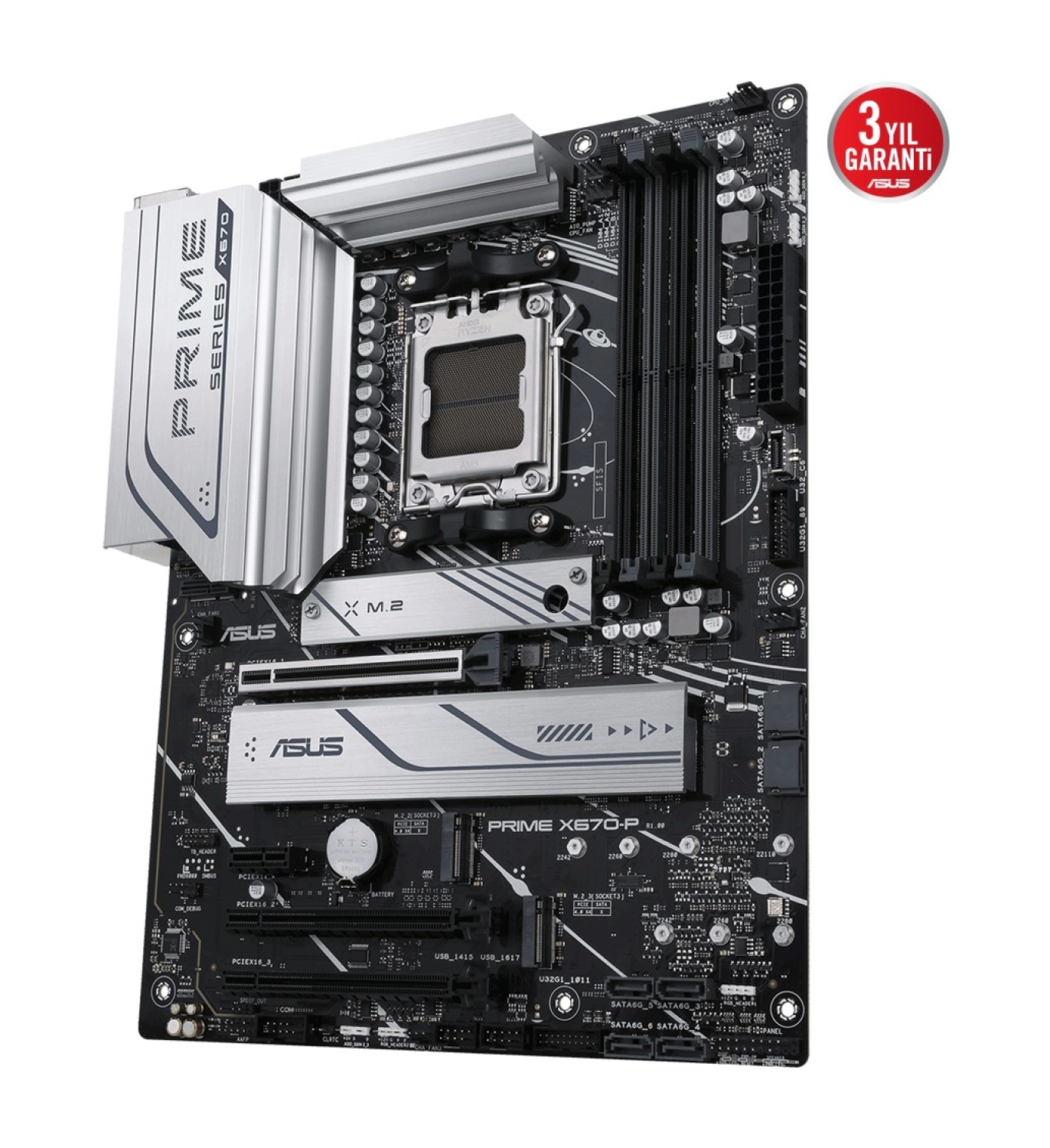 Asus Prıme X670-P-Csm Amd X670 Am5 Ddr5 6400 Dp Hdmı 3X M2 Usb3.2 Aura Rgb 2.5Gbit Lan Atx (Prıme X670-P-Csm) Anakart - Görsel 4
