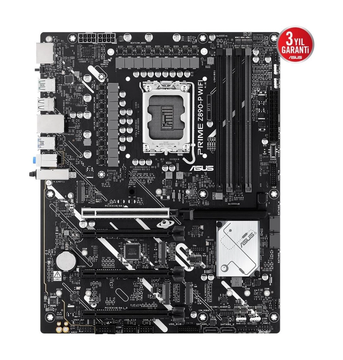 Asus Prime Z890-P Wifi Ddr5 4Xm2 Usb3.2 Rgb Lan Atx - Görsel 3