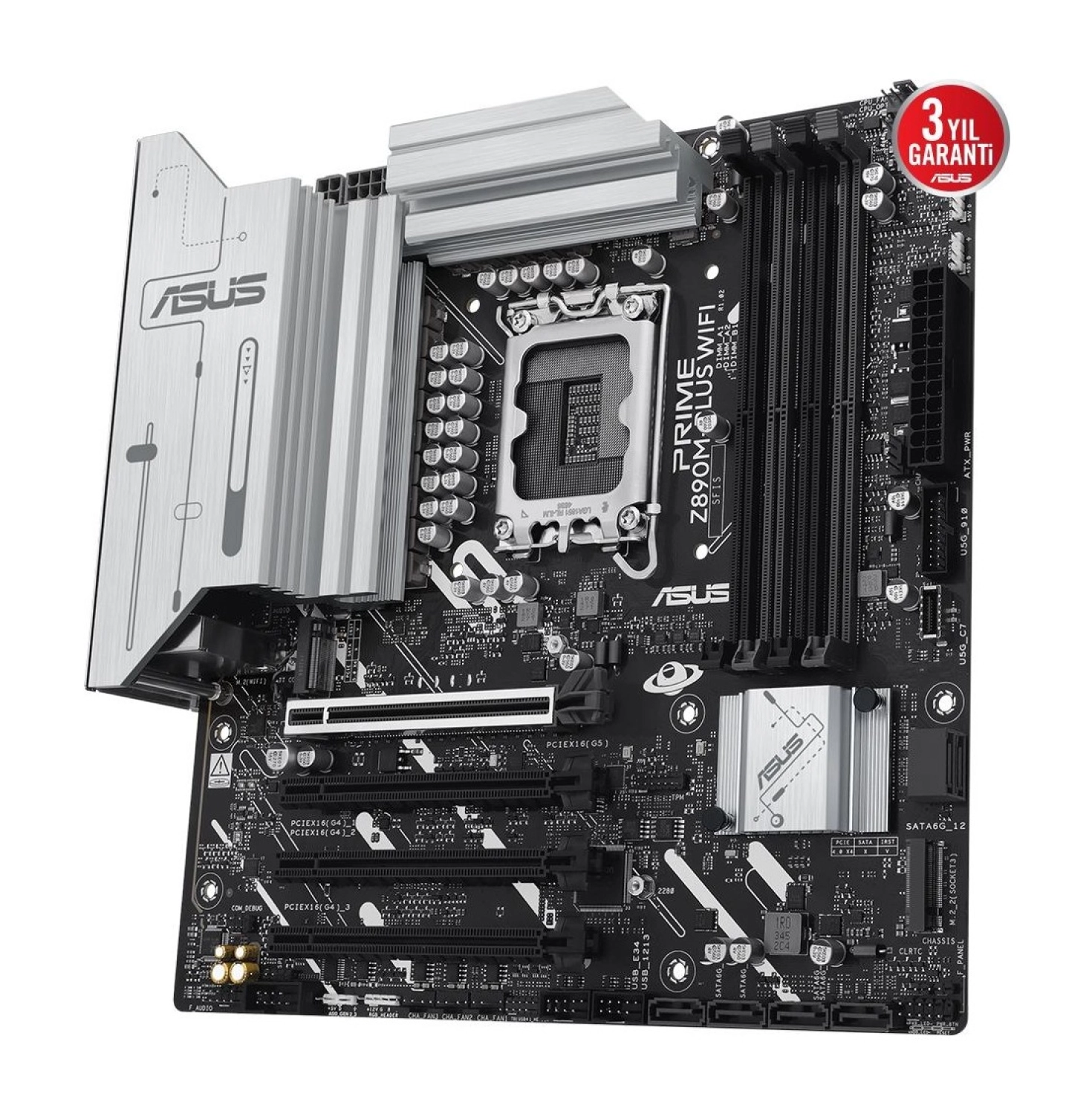 Asus Prime Z890M-Plus Wifi Ddr5 3Xm2 Usb3.2 Rgb Lan Matx Anakart - Görsel 4