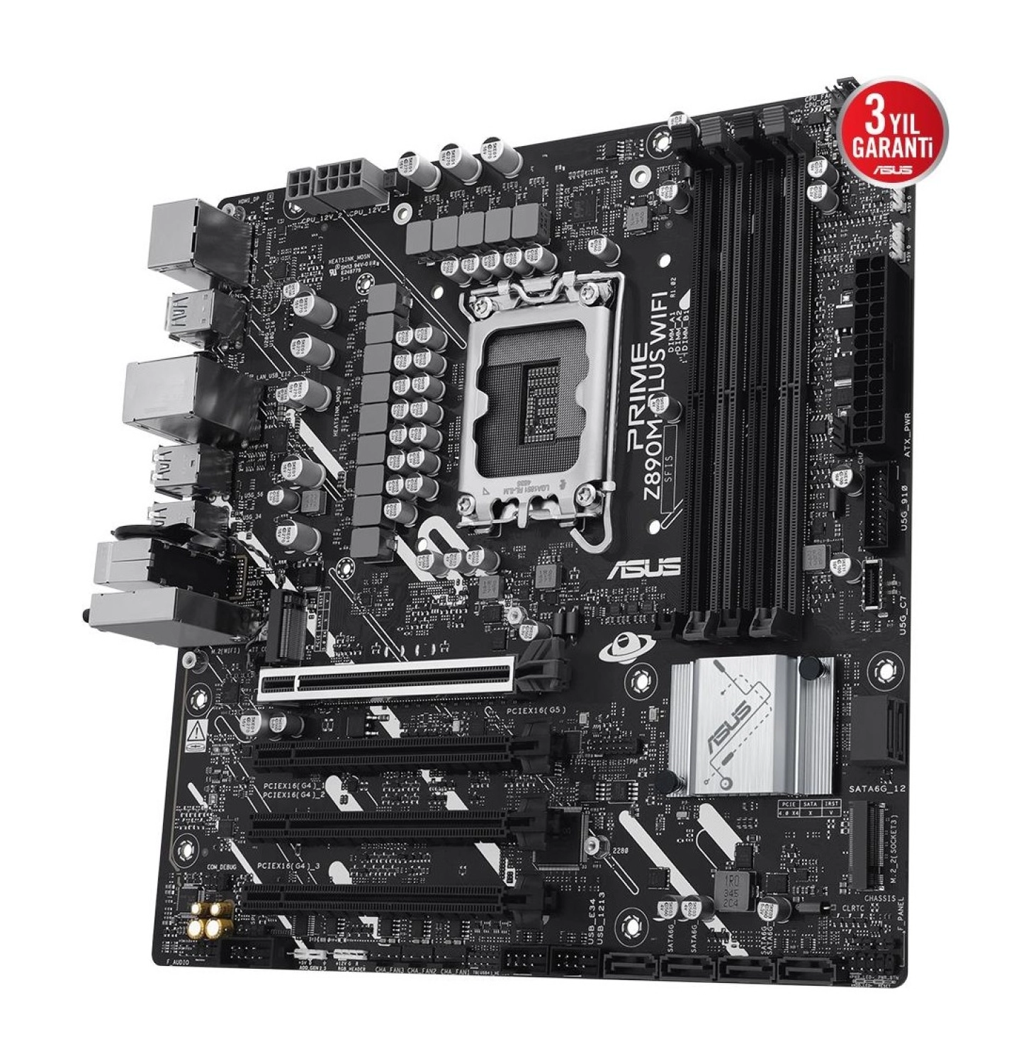 Asus Prime Z890M-Plus Wifi Ddr5 3Xm2 Usb3.2 Rgb Lan Matx Anakart - Görsel 5
