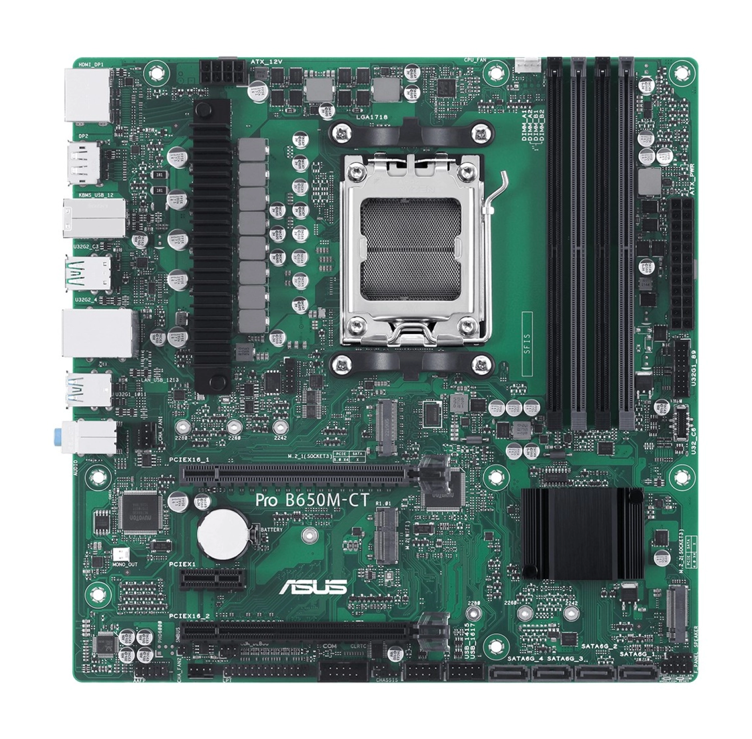 Asus Pro B650M-Ct-Csm Amd B650 Am5 Ddr5 6400 2Xdp Hdmi Çift M2 Usb3.2 Tpm Matx (Pro B650M-Ct-Csm)Anakart - Görsel 2