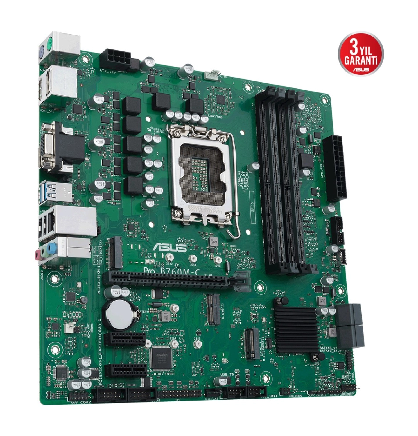 Asus Pro B760M-C-Csm Intel B760 Lga1700 Ddr5 6200 2Xdp Hdmı Vga Çift M2 Usb3.2 Matx (Pro B760M-C-Csm) Anakart - Görsel 5