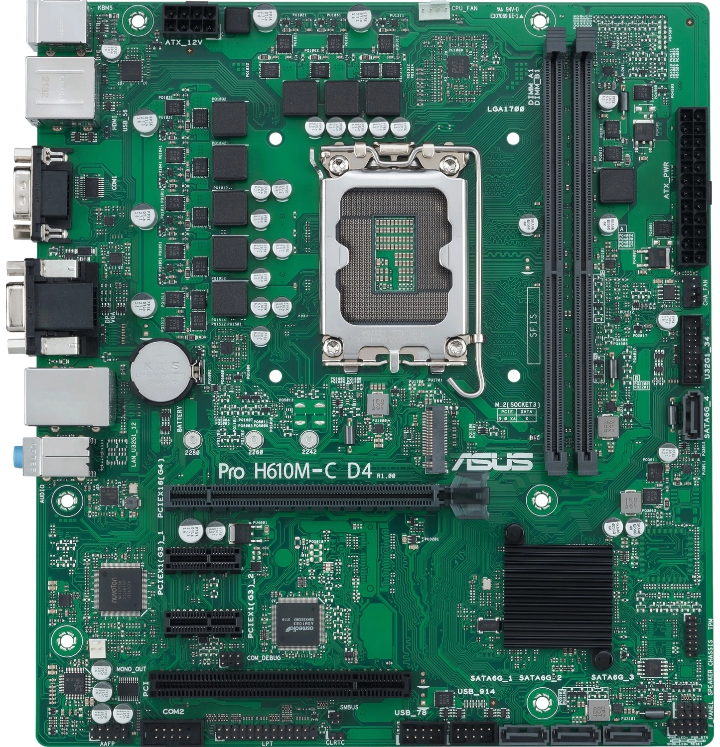 Asus Pro H610M-C D4-Csm Intel H610 Lga1700 Ddr4 Matx Anakart - Görsel 2