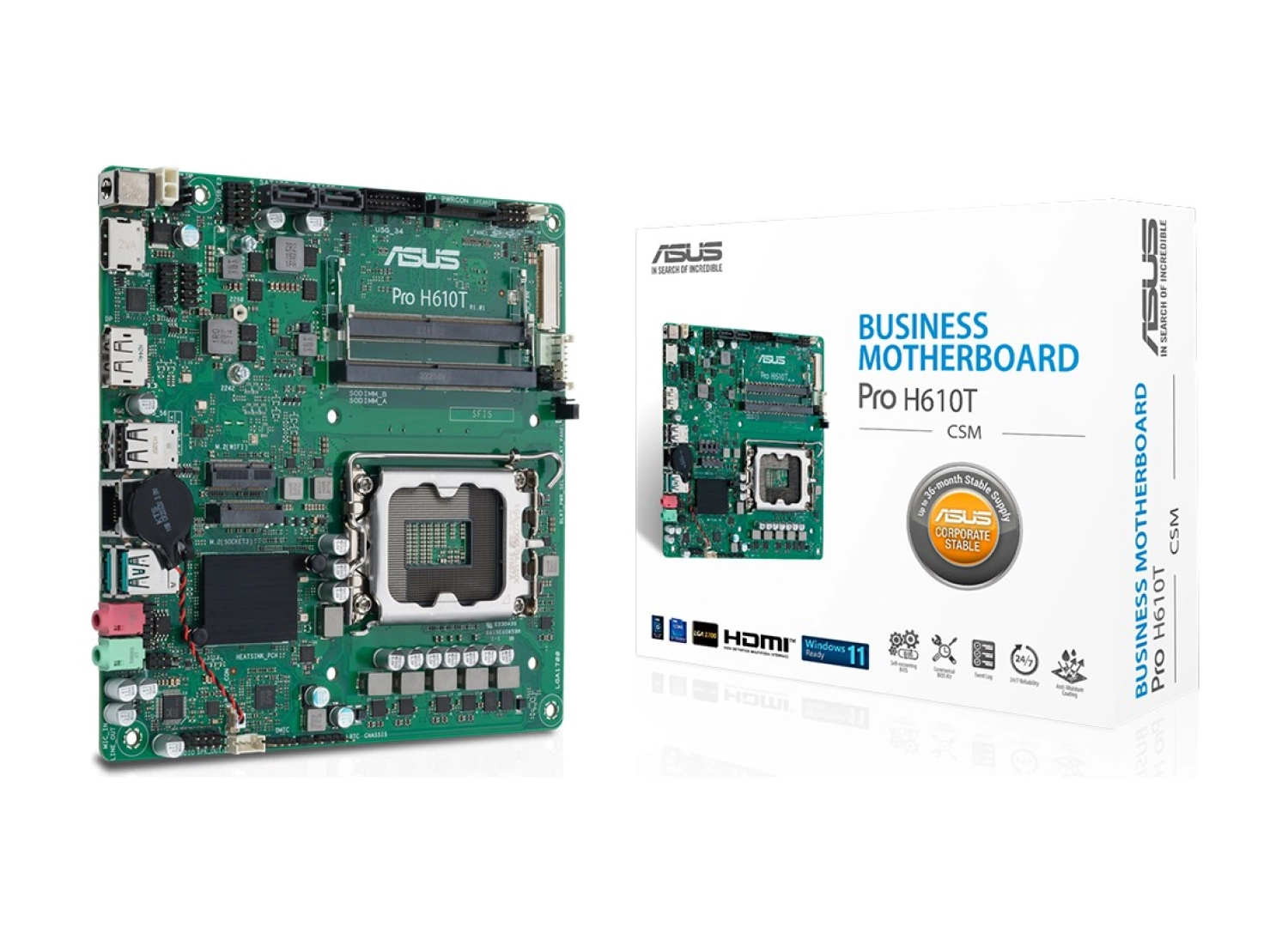 Asus Pro H610T-Csm Intel H610 Ddr5 5600 Lga1700 Mini Itx - Pro H610T-Csm Anakart ürün görseli
