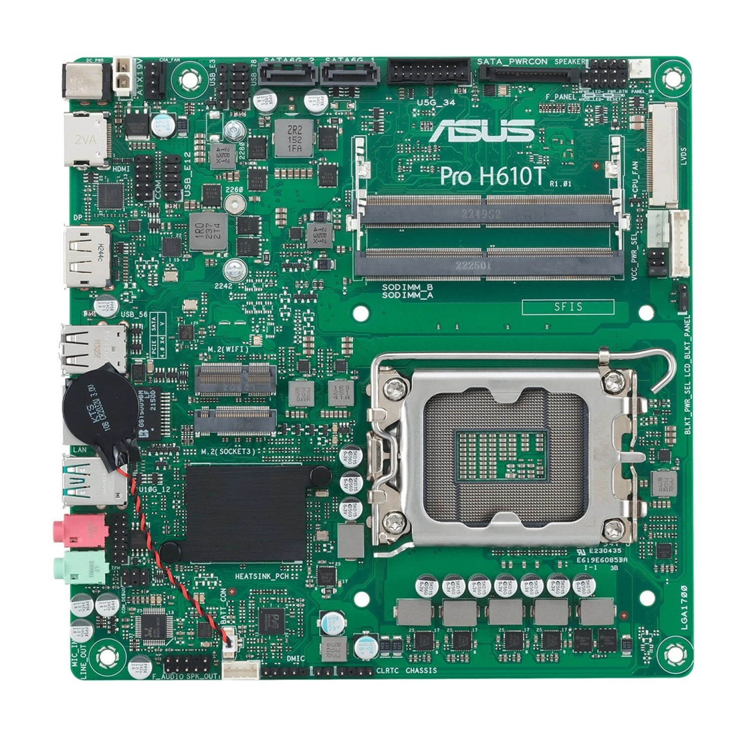 Asus Pro H610T-Csm Intel H610 Ddr5 5600 Lga1700 Mini Itx - Pro H610T-Csm Anakart - Görsel 2