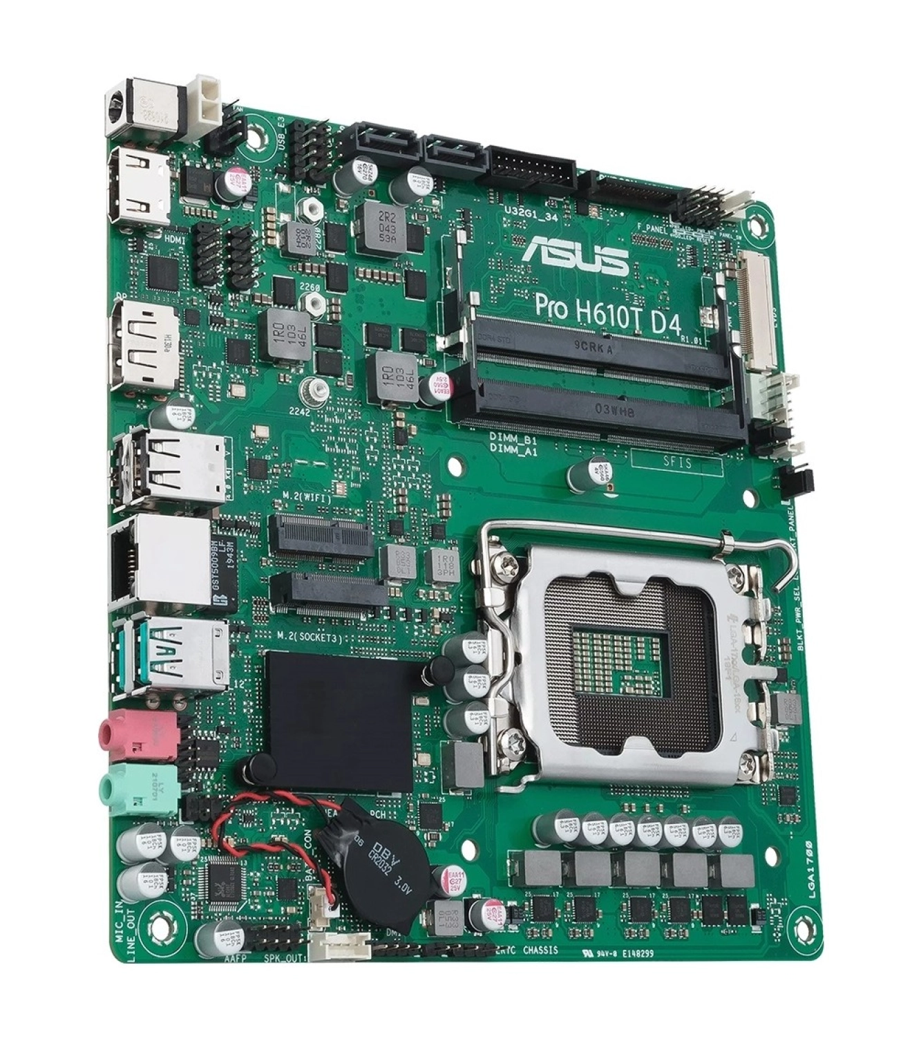 Asus Pro H610T D4-Csm Intel H610 Lga1700 Ddr4 3200 Dp Hdmı Lvds Çift M2 Usb3.2 Thin Mini Itx (Pro H610T D4-Csm) Anakart - Görsel 4