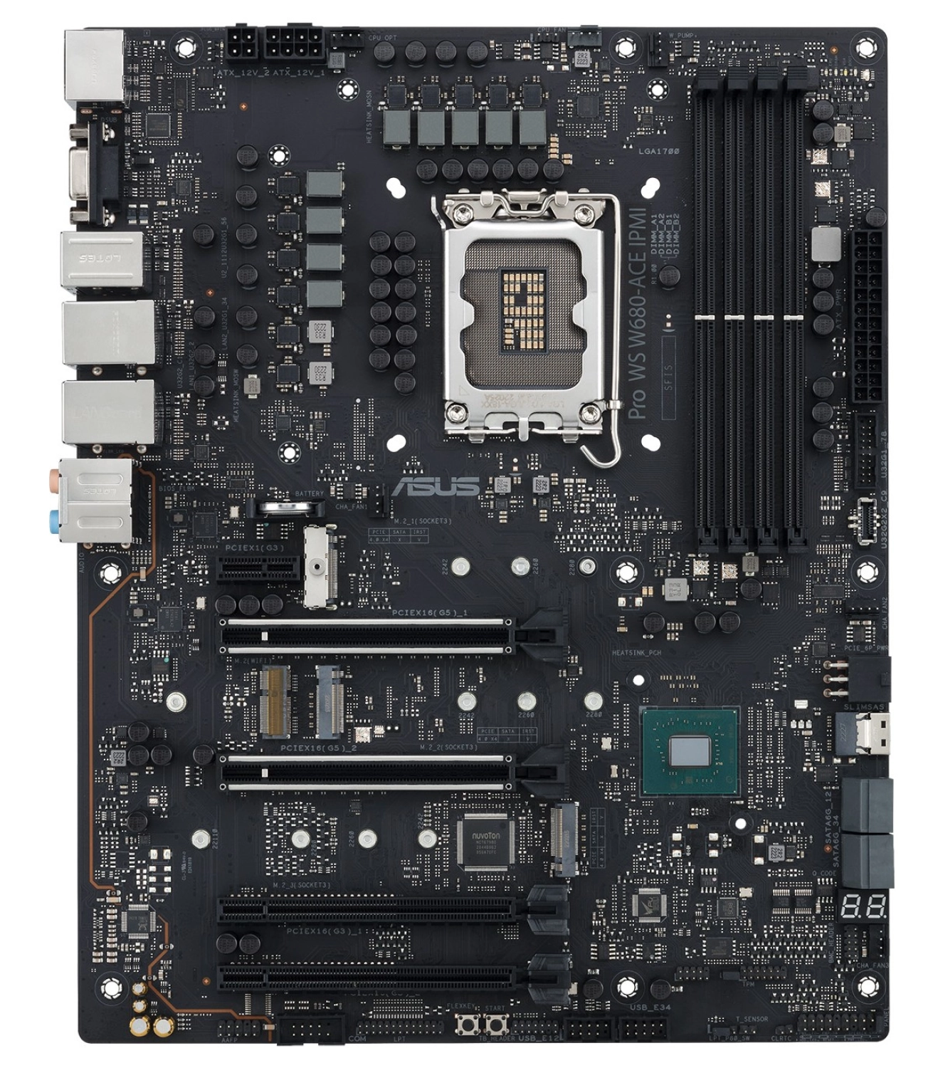 Asus Pro Ws W680-Ace Ipmi Intel W680 Ddr4 5000 Lga1700 Atx Pro Ws W680-Ace Ipmi Anakart - Görsel 3