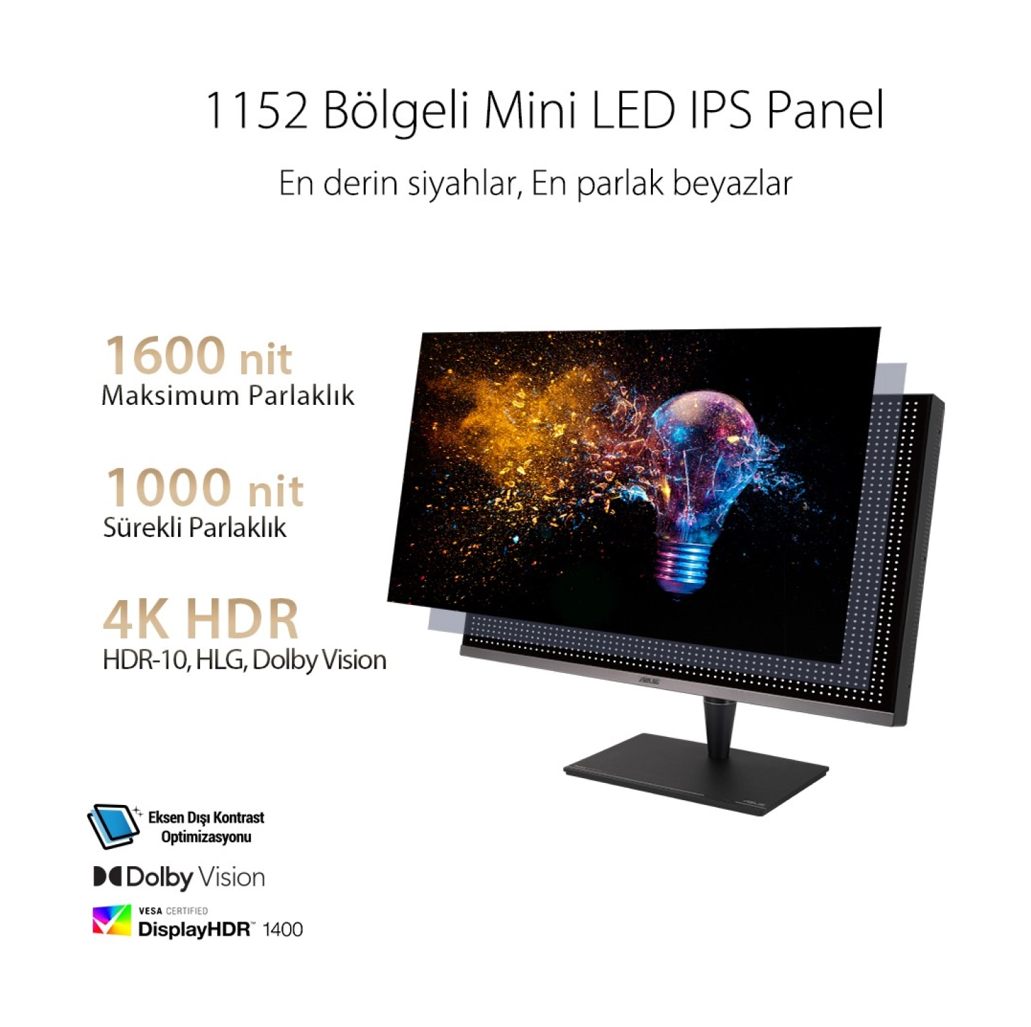 Asus Proart Pa32Ucg-K 32 4K Mini Led Ips Freesync Monitör - Görsel 3