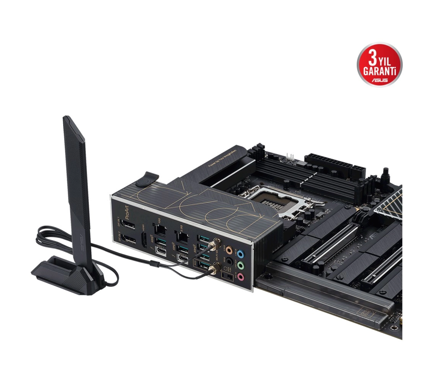 Asus Proart Z790-Creator Wıfı Intel Z790 Lga1700 Ddr5 6000 Hdmı Thunderbolt 4X M2 Usb3.2 Wifi 6E + Bt Aura Rgb 10Gbit + 2.5Gbit Lan Atx (Proart Z790-Creator Wıfı) Anakart - Görsel 3