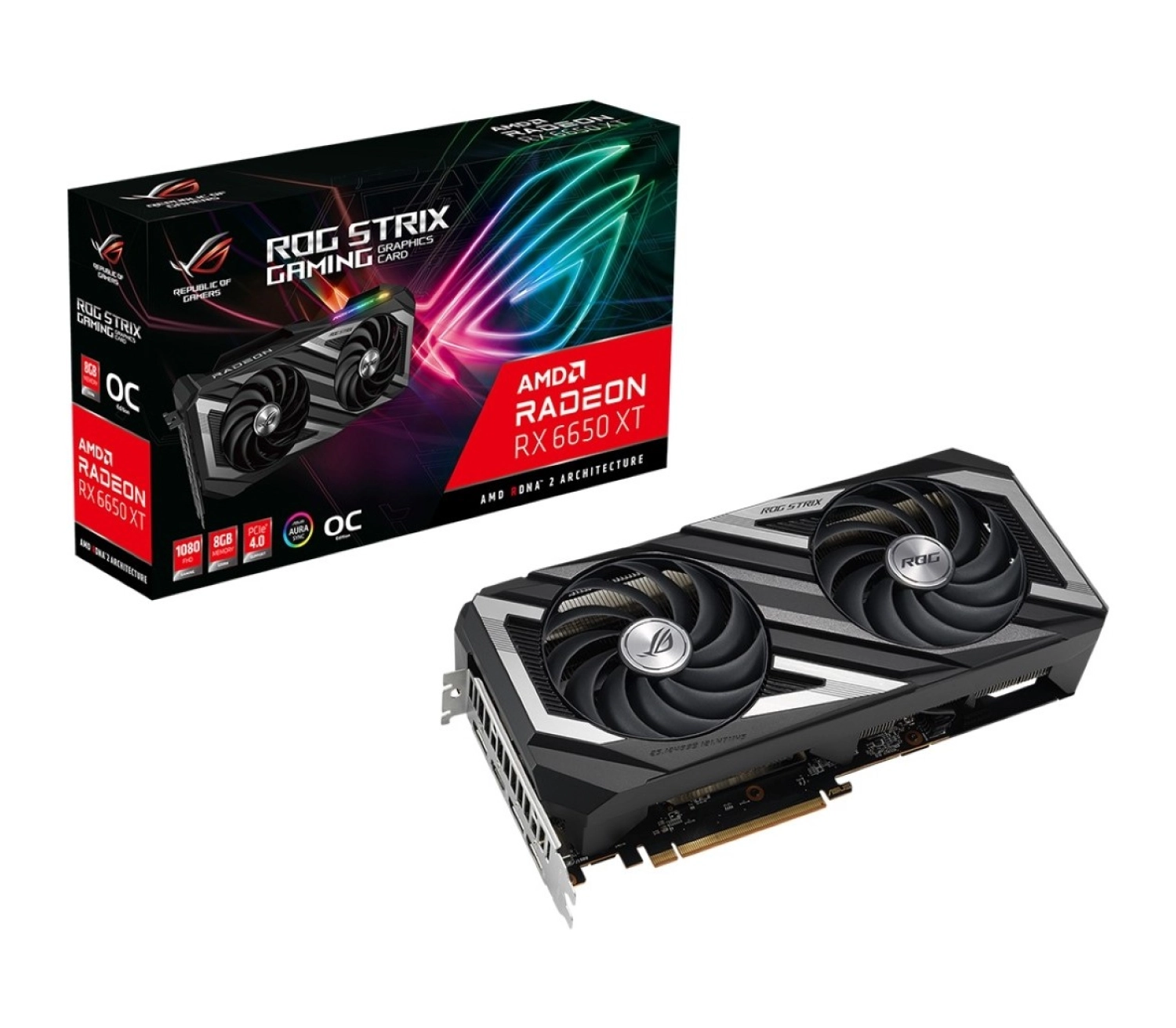 Asus Radeon Rx 6650 Xt Rog-Strix-Rx6650Xt-O8G-Gaming 8Gb Gddr6 128Bit Oc Hdmi 3Xdp Rgb Ekran Karti ürün görseli