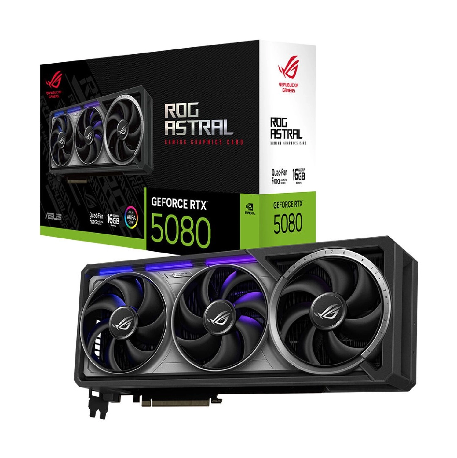 Asus -Rog-Astral-Rtx5080-16G-Gaming-Nvidia-Geforce-Rtx 5080-16Gb Gddr7-256Bit--2Xhdmi-3Xdp-Rgb-Dlss4 Ekran Kartı ürün görseli
