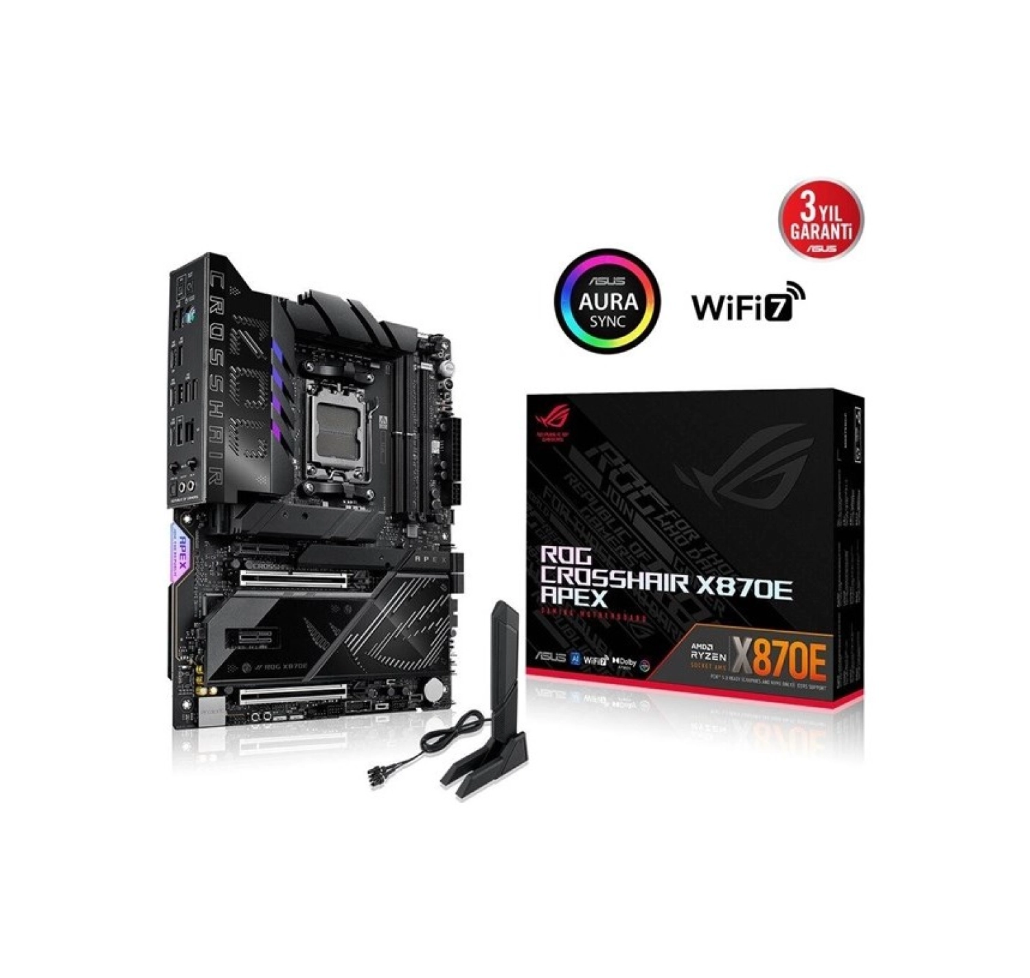 Asus Rog Crosshaır X870E Apex Ddr5 Typec 2X Pcıe 5.0 Am5 Atx Anakart ürün görseli