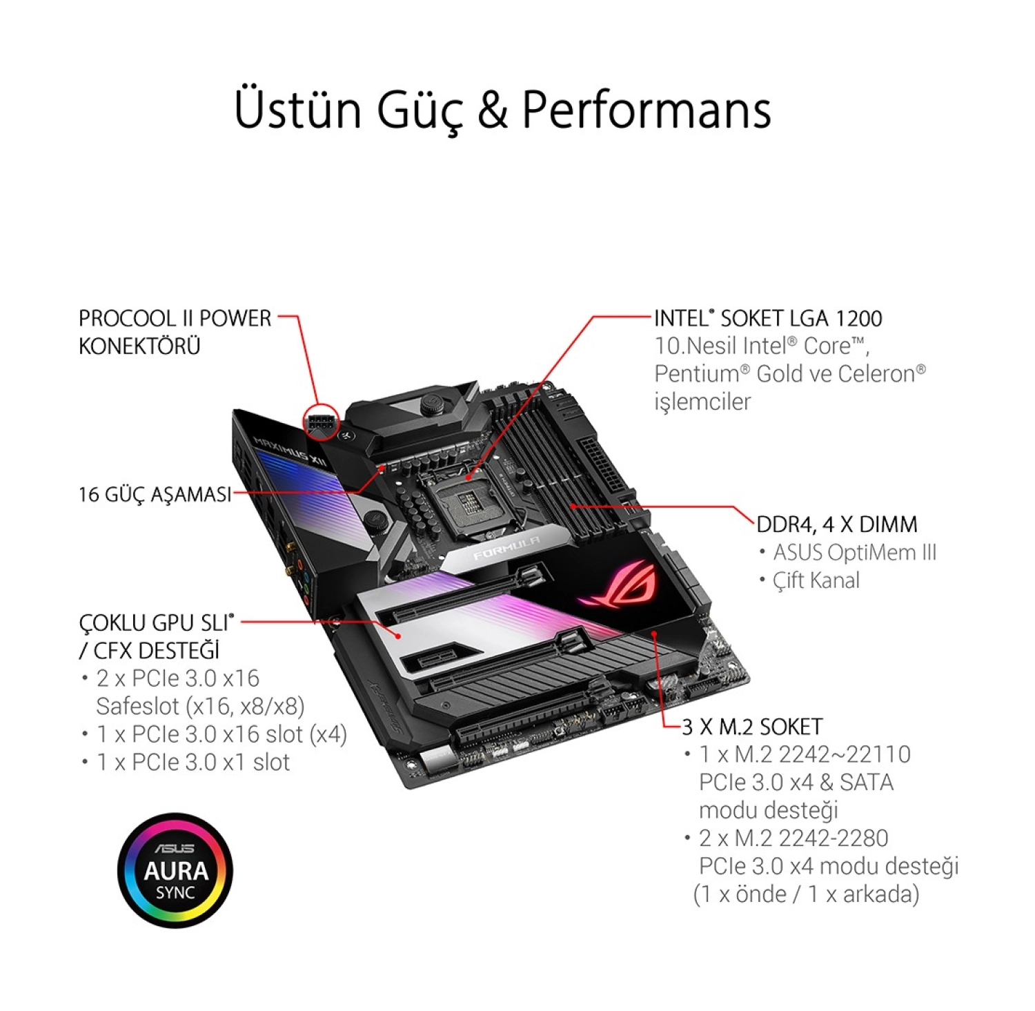 Asus Rog Maximus Xii Formula Intel Z490 Ddr4 4800 Mhz (Oc) Lga1200 Ax Wifi + Bt Atx Anakart - Görsel 5