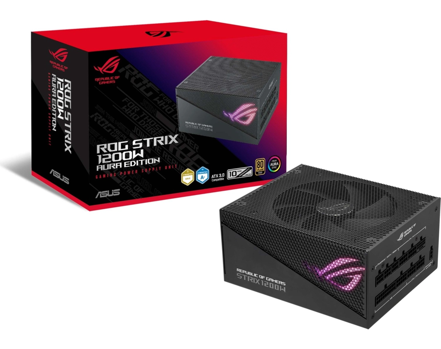 Asus Rog-Strix-1200G Aura 80+ Gold 1200W Modüler Atx 3.0 Uyumlu Pci-E - Görsel 2