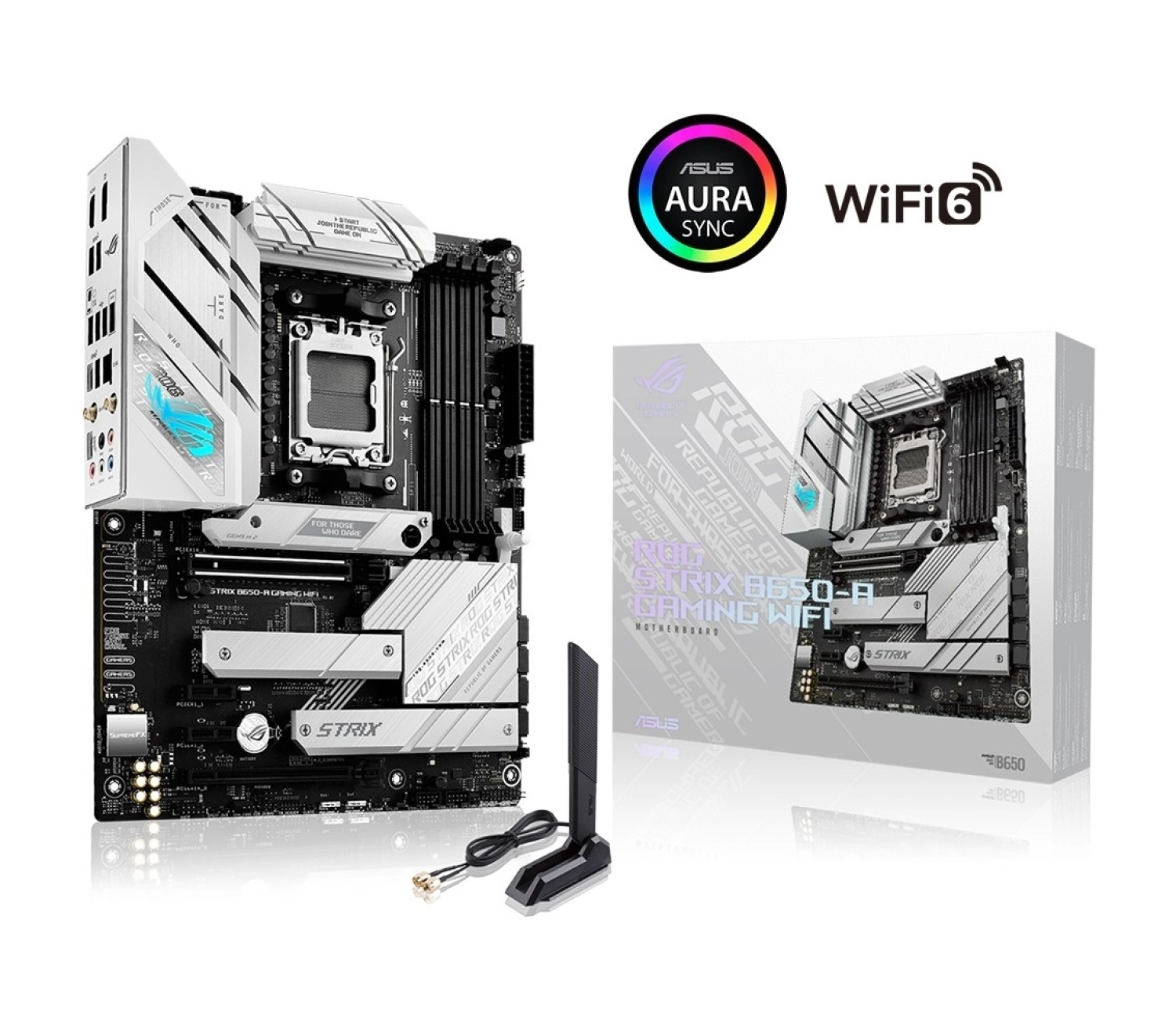 Asus Rog Strıx B650-A Gaming Wıfı Amd B650 Am5 Ddr5 6400 Dp Hdmı 3X M2 Usb3.2 Wifi 6E + Bt Aura Rgb 2.5Gbit Lan Atx Anakart ürün görseli
