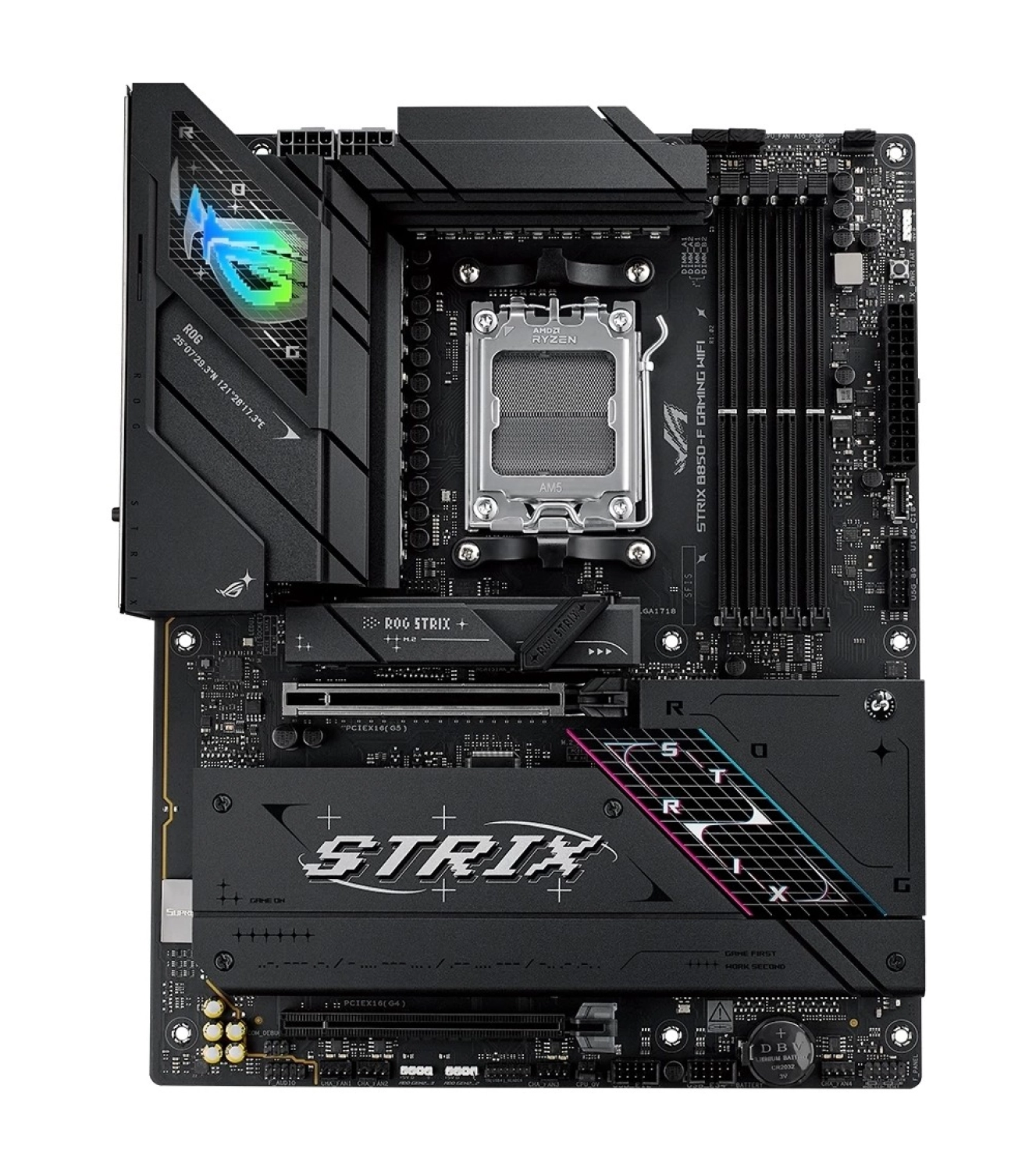 Asus Rog Strıx B850-F Gaming Wıfı Amd B850 Am5 Ddr5 8000 Dp Hdmi 4X M2 Usb3.2 Gen 2X2 Wifi 7 + Bt Aura Rgb 2.5Gbit Lan Atx - Görsel 2