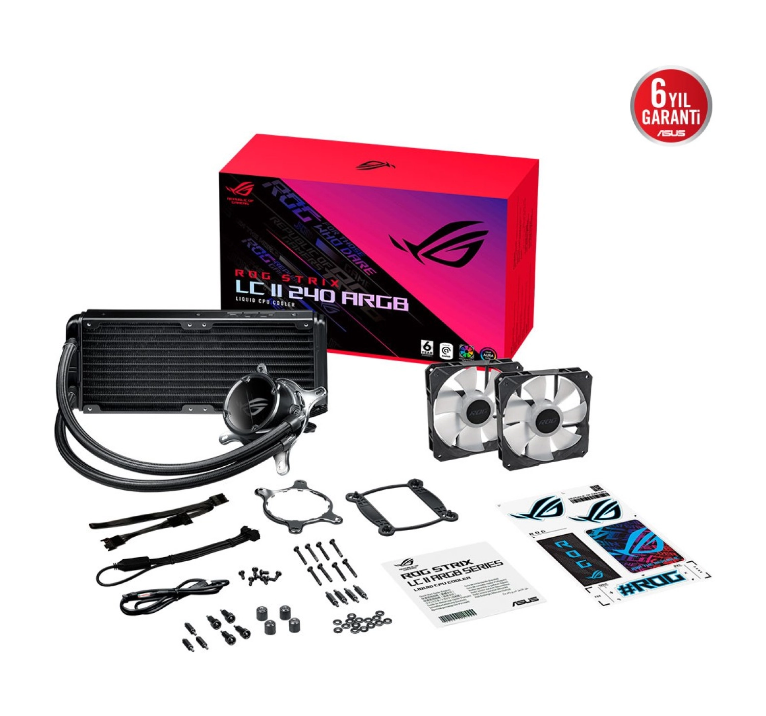 Asus Rog Strix Lc Ii 240 Argb Aura Sync Rgb 120Mm Adreslenebi̇li̇r Rgb Fan Sivi Cpu Soğutucusu V3 - Görsel 5