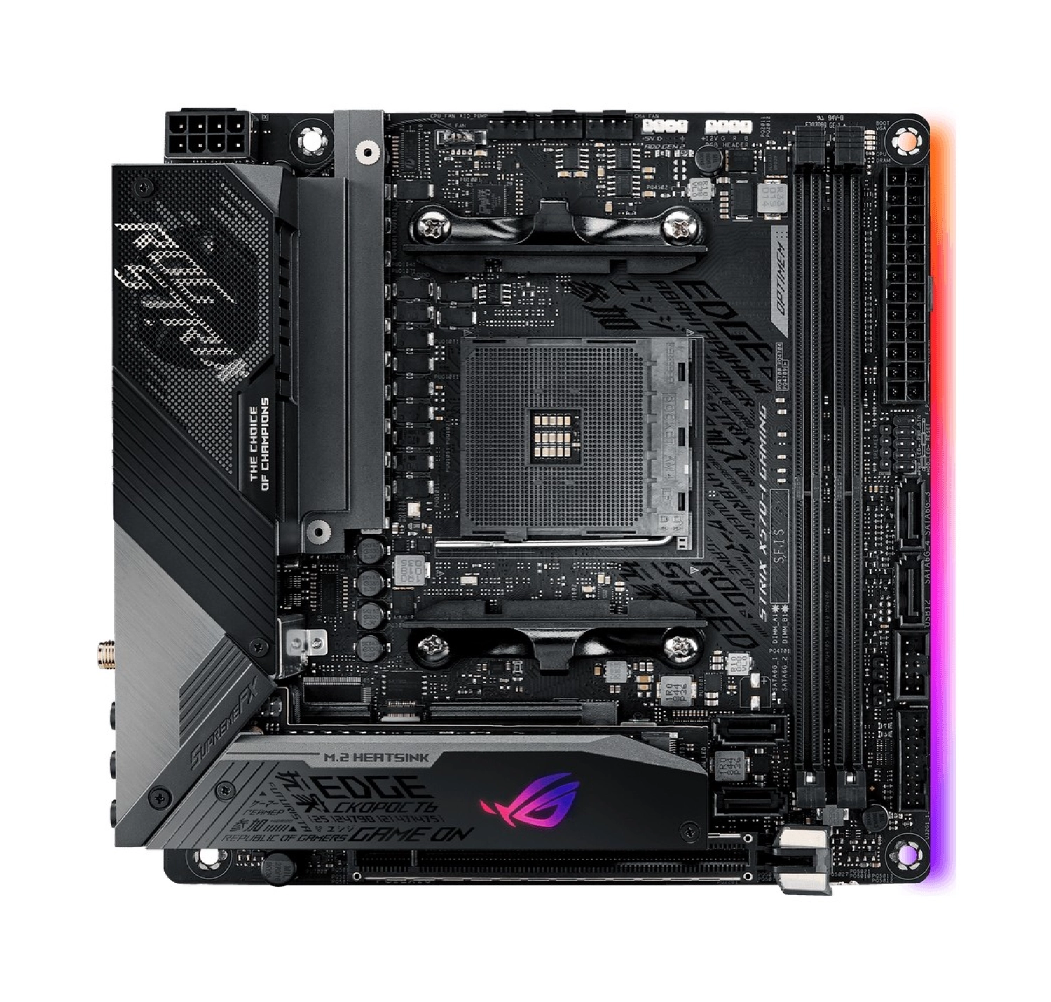 Asus Rog Strix X570-I Gaming Amd X570 Ddr4 4800 Mhz (Oc) Am4 Ax Wifi + Bt Mini-Itx Anakart ürün görseli