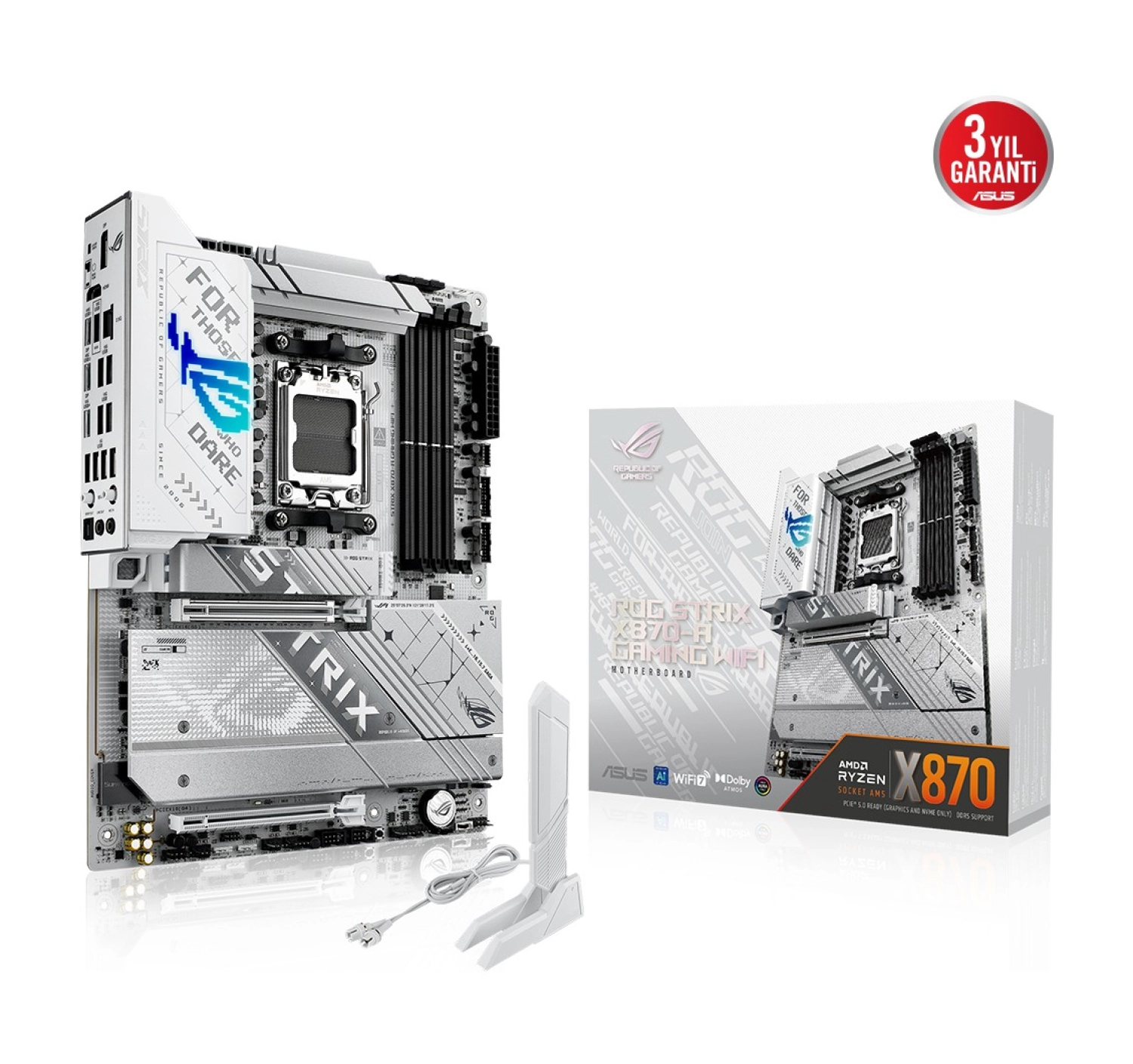 Asus Rog Strıx X870-A Gaming Wıfı Amd X870 Am5 Ddr5 8000 Dp Hdmi 2Xusb4 4X M2 Usb3.2 Wifi 7 + Bt Aura Rgb 5Gbit Lan Atx Anakart - Görsel 2