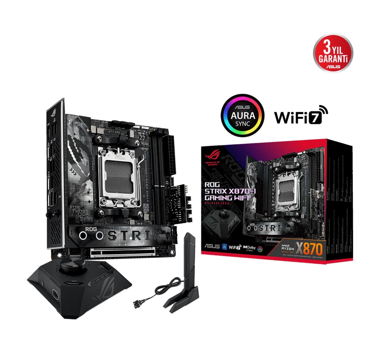 Asus Rog Strix X870-I Gaming Wifi Amd X870 Am5 Ddr5 Mini-Itx Anakart - Görsel 3