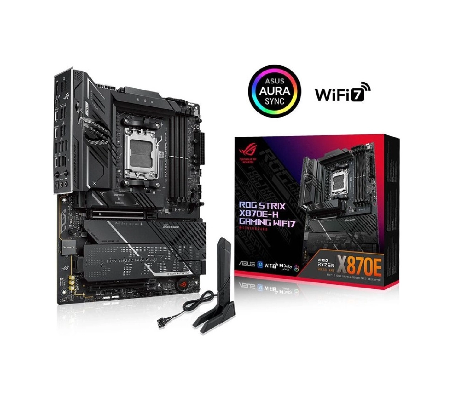 Asus Rog Strıx X870E-H Gaming Wıfı7 Soket Am5 Amd X870E Ddr5 8000+Mt/S(Oc) Wi-Fi 7 Atx Anakart ürün görseli