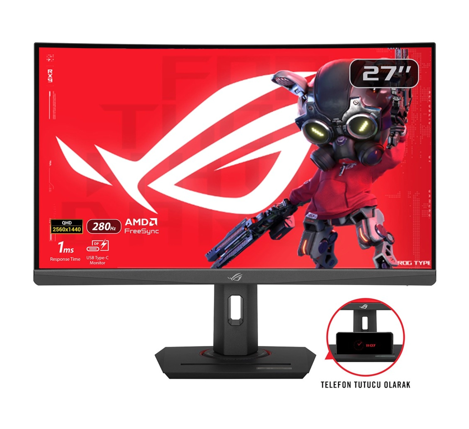 Asus Rog Strıx Xg27Wcms 27 Fast Va 1920X1080 1Ms 280Hz 400Cd Dp Hdmi Usb Vesa ürün görseli