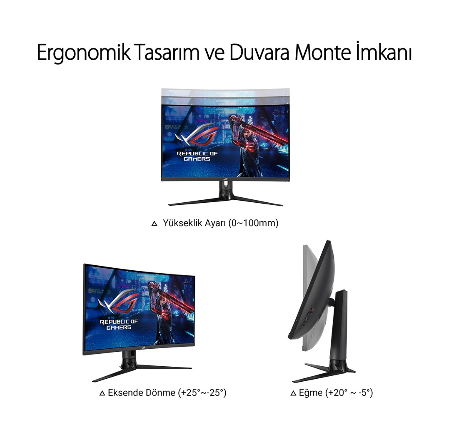 Asus Rog Strix Xg32Vc 31.5" 170Hz 1Ms (Hdmi+Display+Type-C) Freesync Qhd Curved Led Monitör - Görsel 2