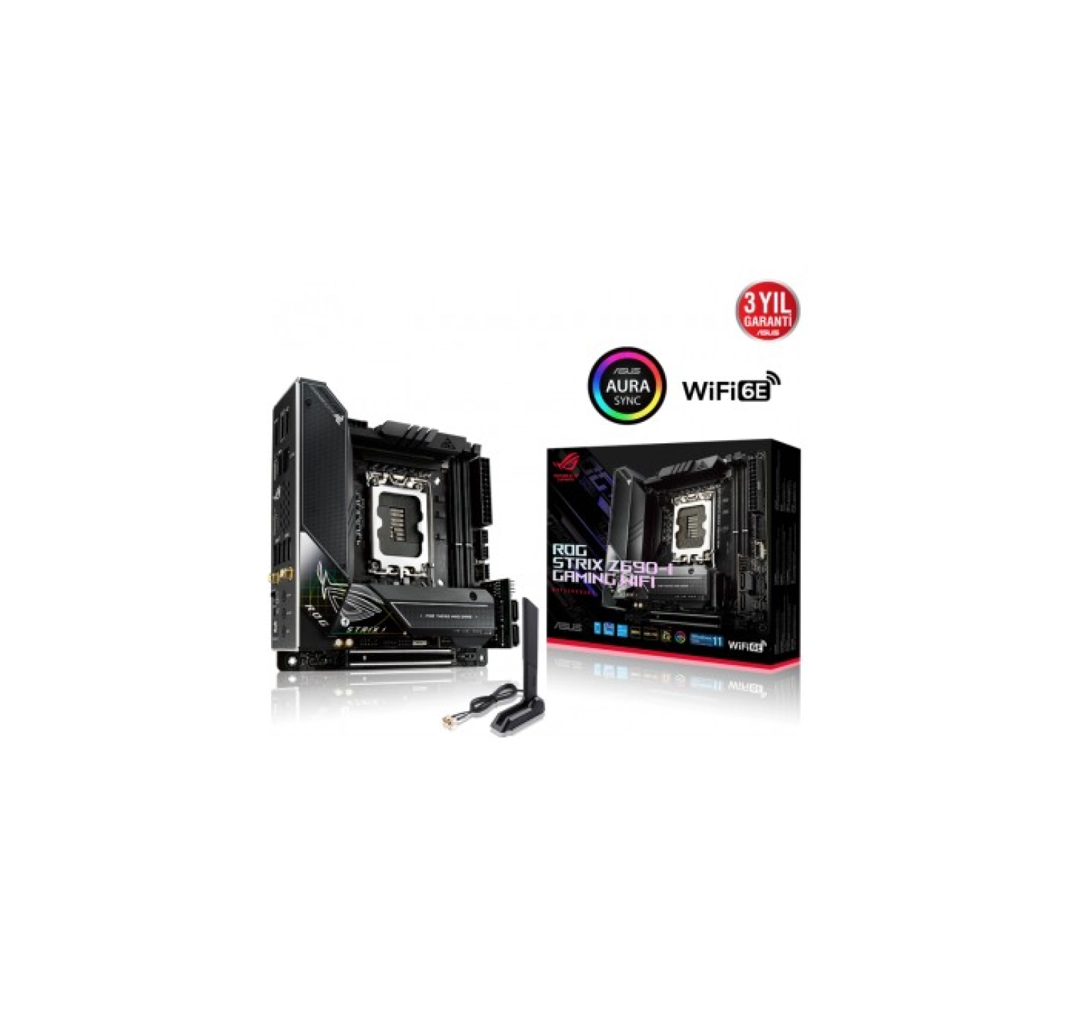 Asus Rog Strıx Z690-I Gaming Wıfı Ddr5 6400Mhz(Oc) Hdmi 2 Mini Itx 1700P ürün görseli