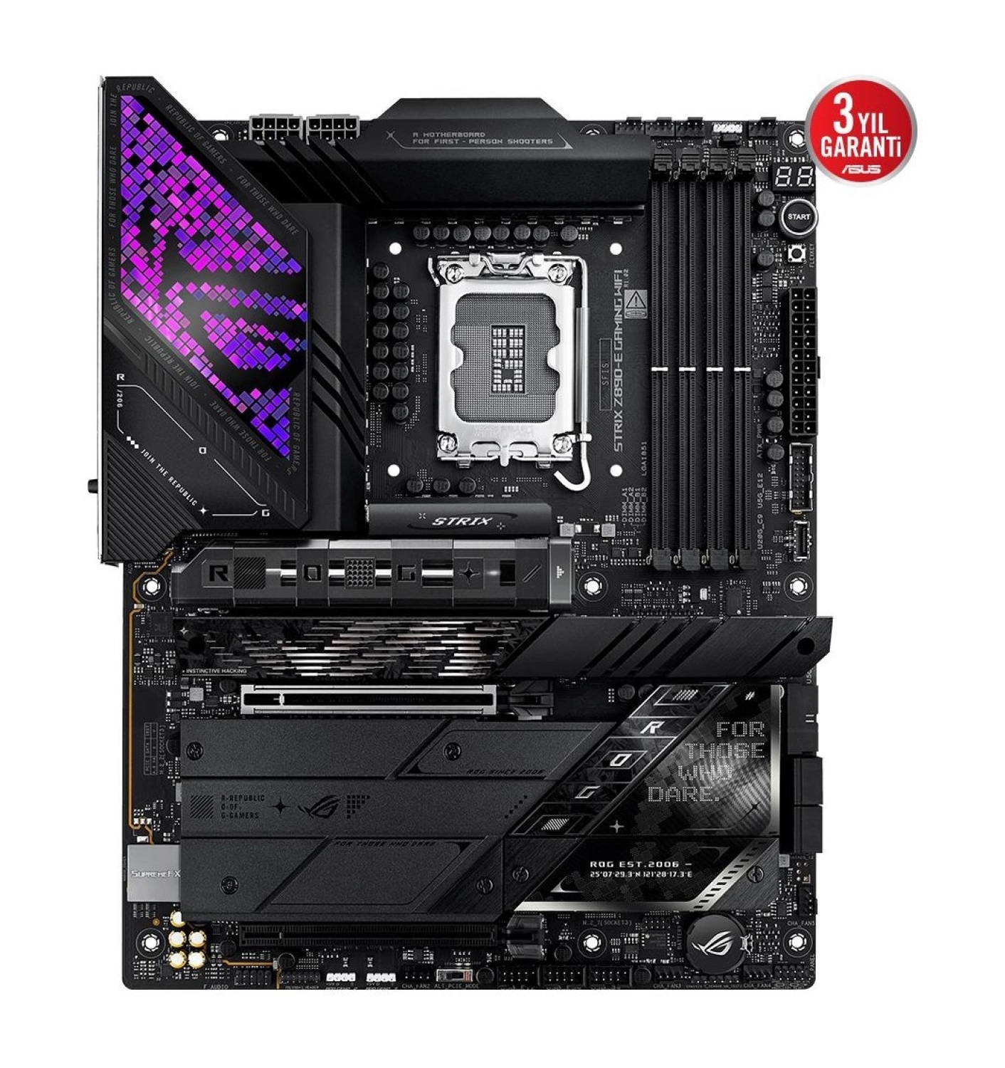 Asus Rog Strix Z890-E Gaming Wifi Ddr5 7Xm2 Usb3.2 Rgb Lan Atx - Görsel 2