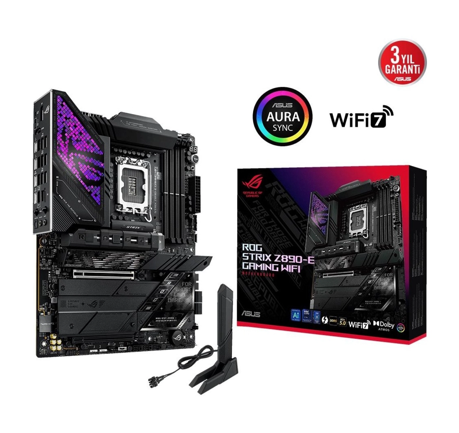 Asus Rog Strix Z890-E Gaming Wifi Ddr5 7Xm2 Usb3.2 Rgb Lan Atx ürün görseli