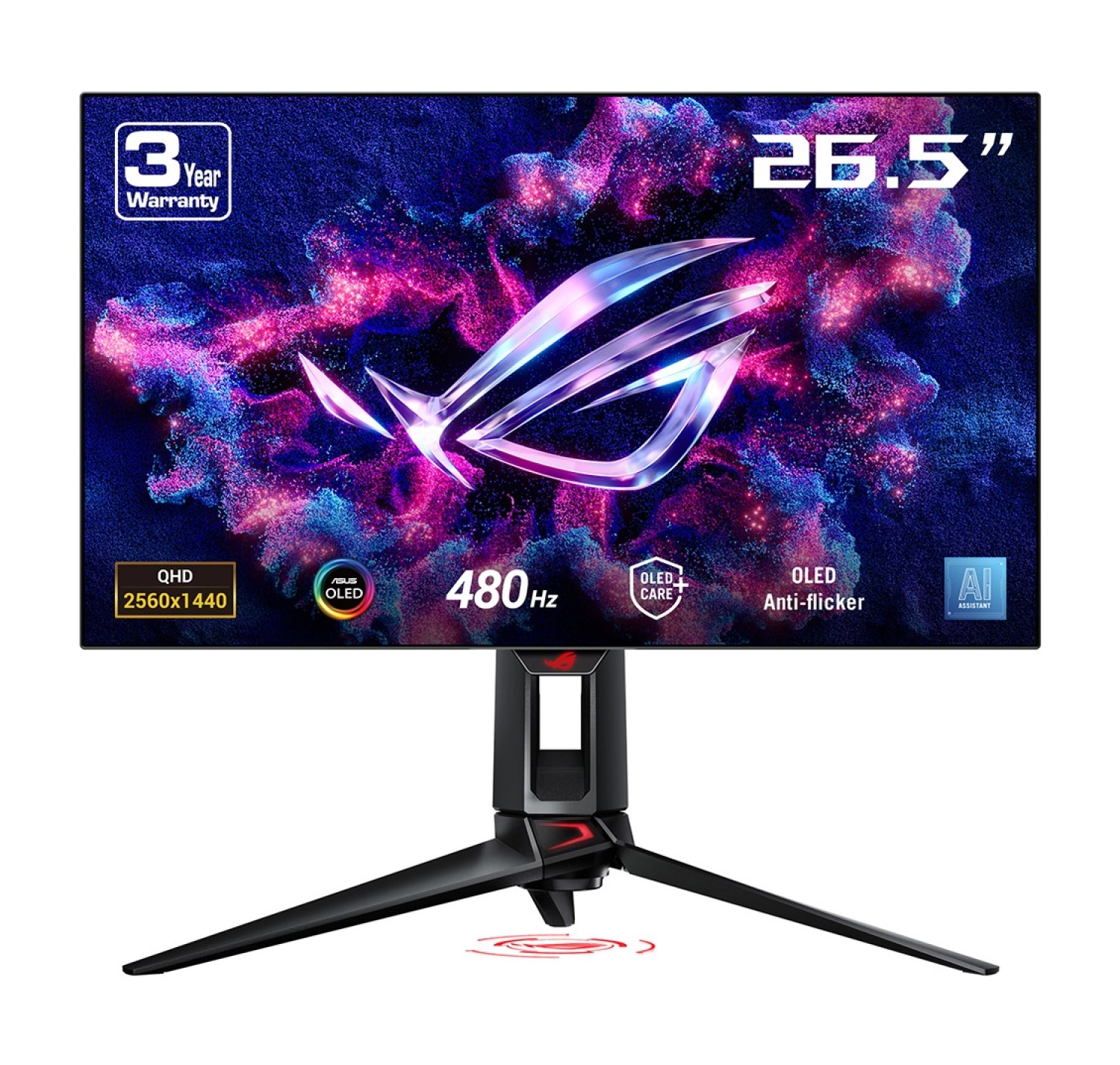 Asus Rog Swift Pg27Aqdp 26.5 Inç 480Hz 0.03Ms 2K Qhd Adaptive Sync Woled Gaming Monitör ürün görseli