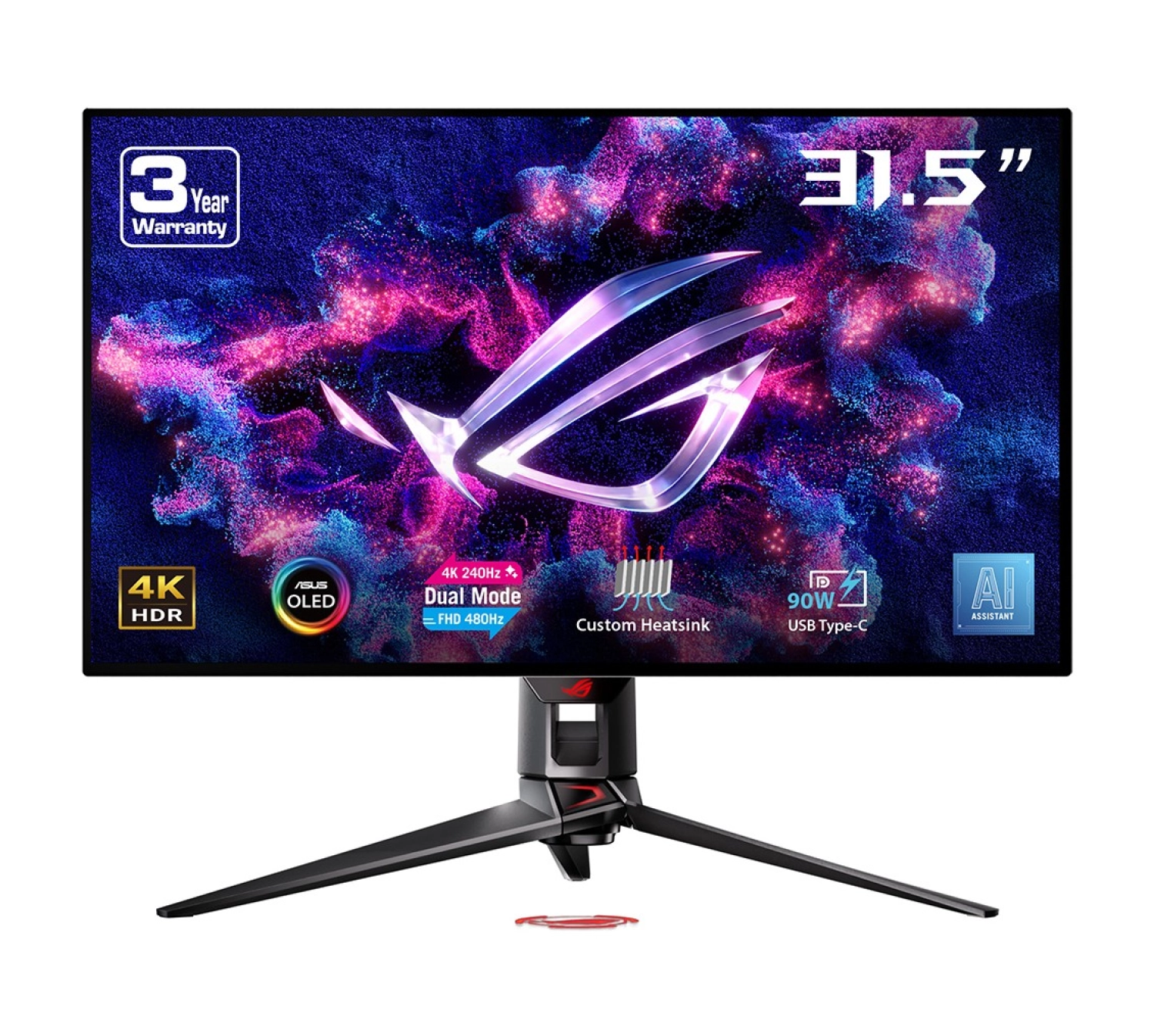 Asus Rog Swıft Pg32Ucdp 31.5 Oled Dual Mode (4K-240Hz/Fhd-480Hz) Gaming 3840X2160 0.03Ms Monitör ürün görseli