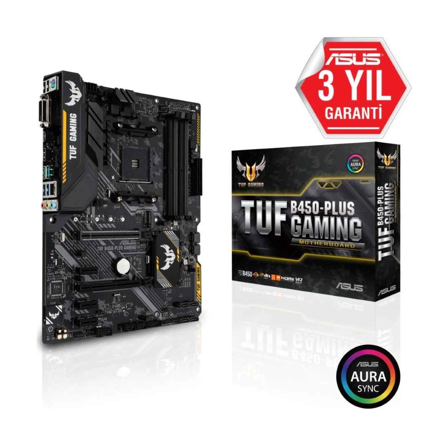 Asus Tuf B450-Plus Gaming Amd B450 Am4 Ddr4 4400 Mhz Atx Anakart - Görsel 5
